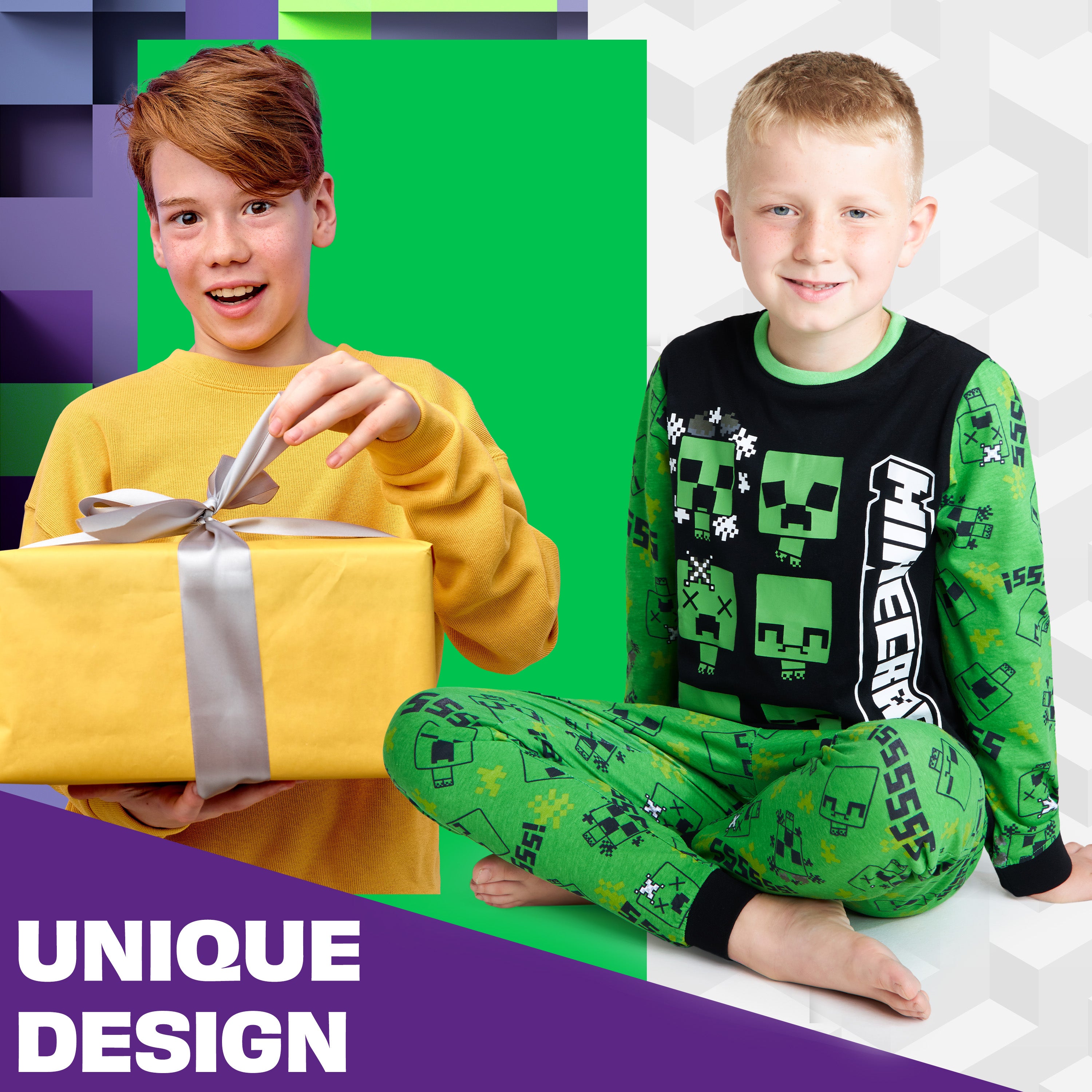 get-trend-minecraft-pyjama-gar-on-long-coton-creeper image 2
