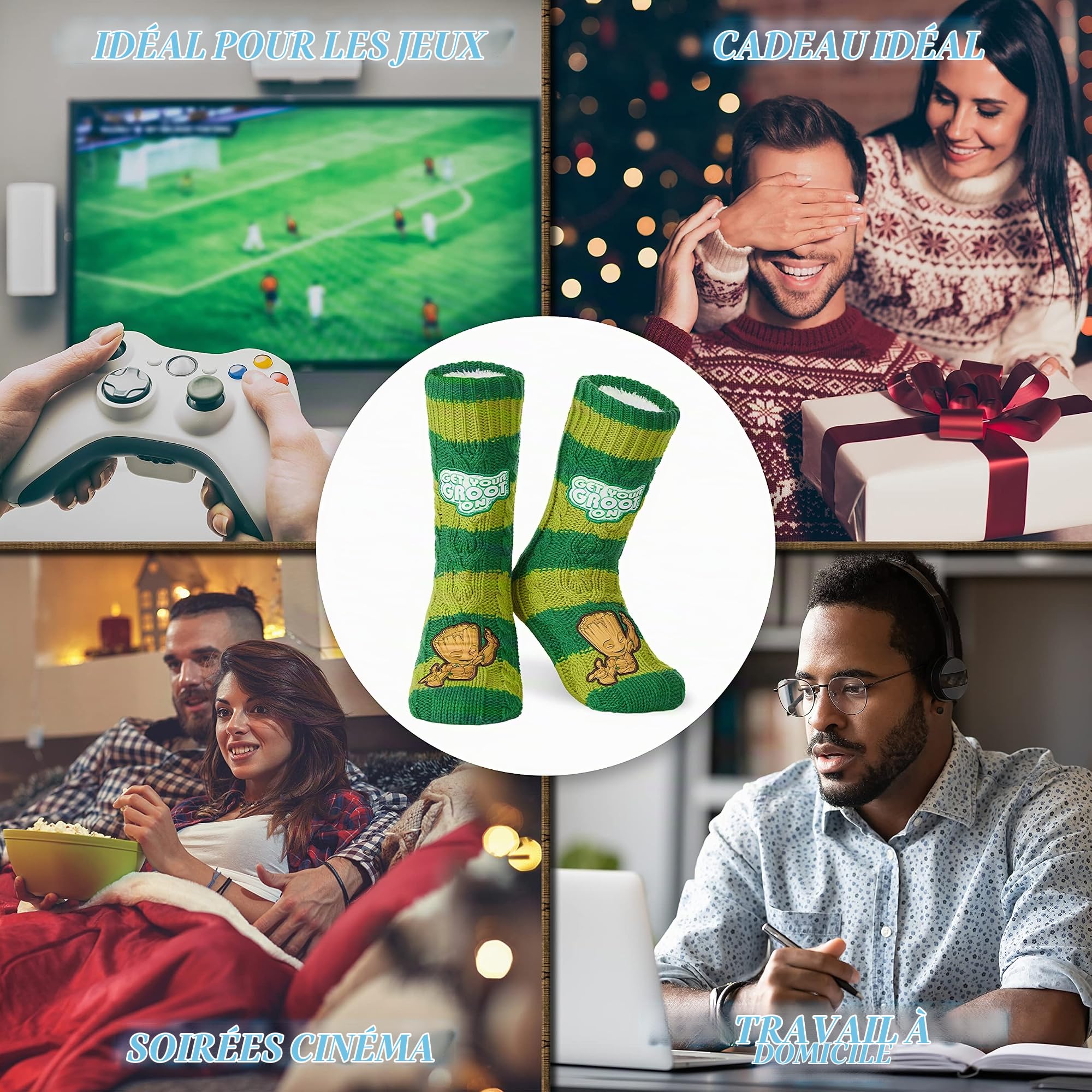 marvel-chaussettes-homme-vert-38-44-sherpa-antid-rapant image 7