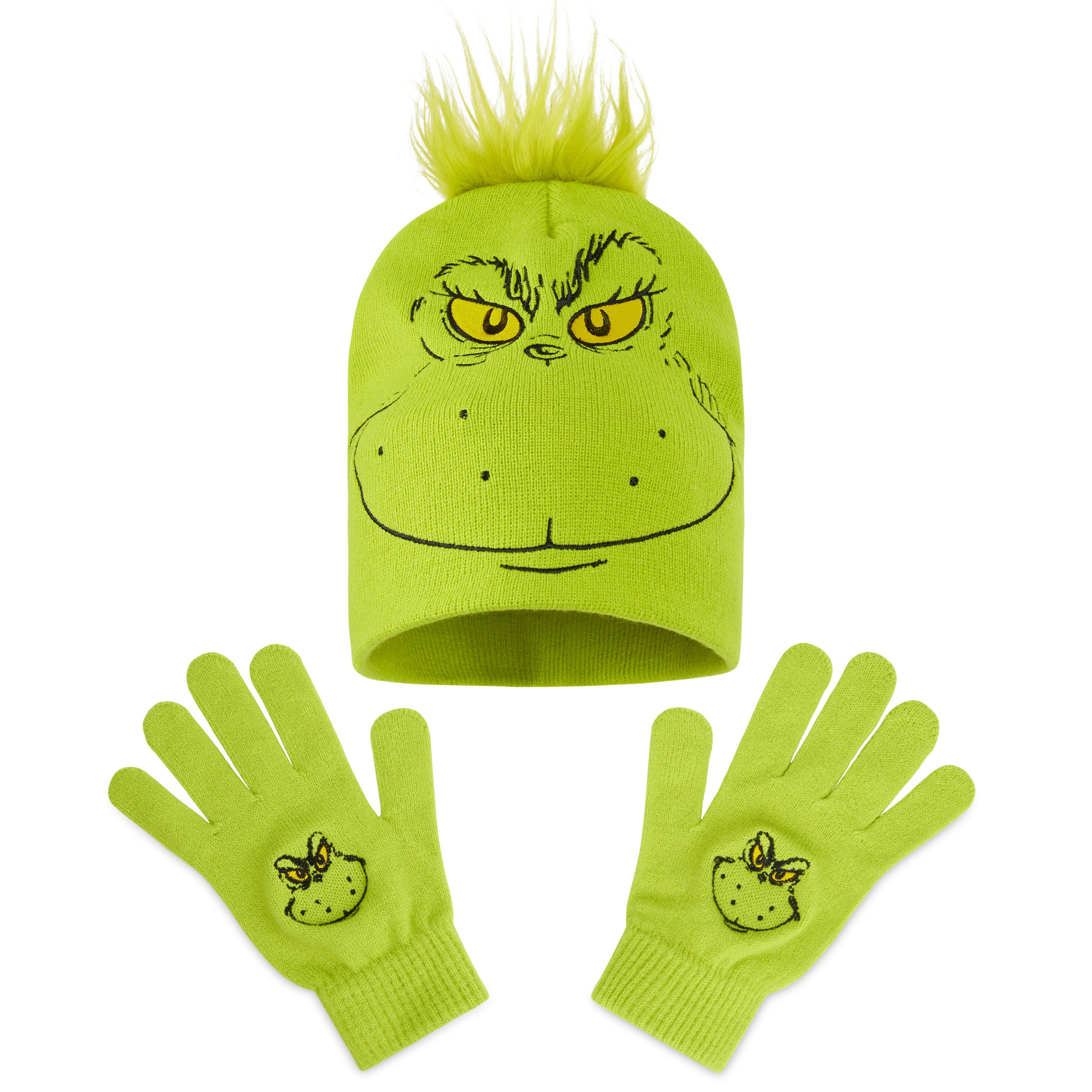 grinch-set-hiver-femme-bonnet-charpe-gants image 1