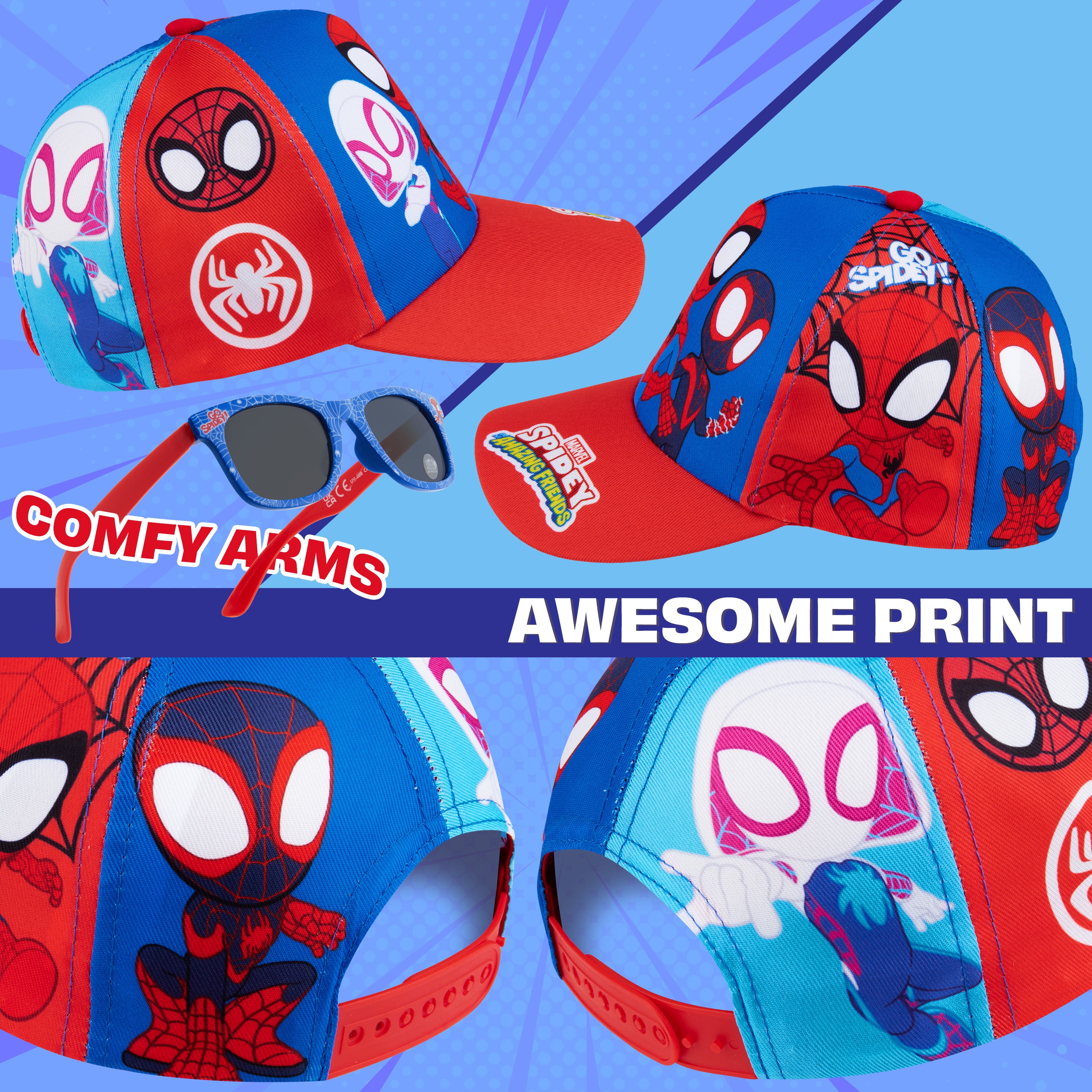 spiderman-set-casquette-lunettes-enfant-uv400-r-glable image 4
