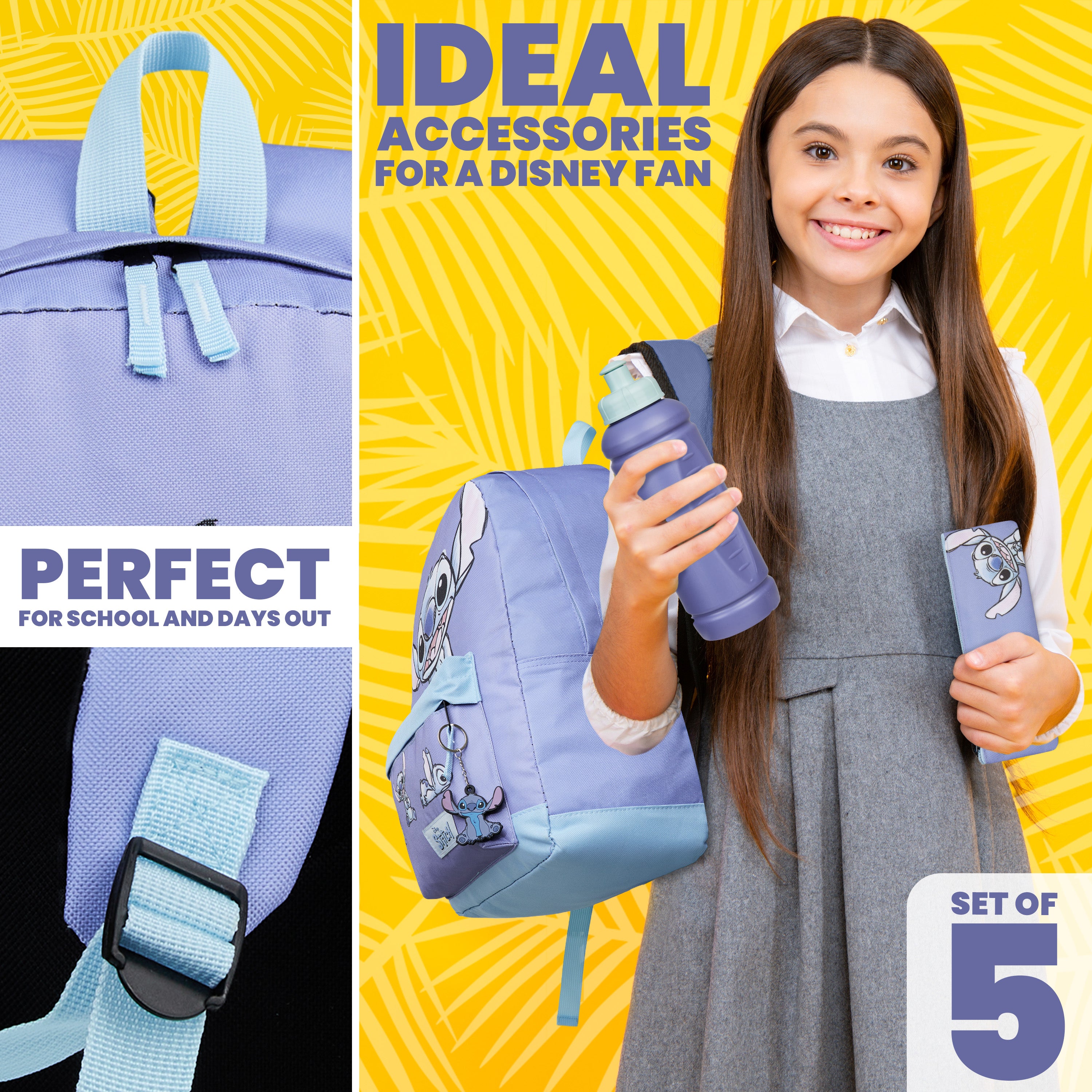 disney-stitch-sac-dos-ensemble-scolaire-5-pi-ces-bleu image 2