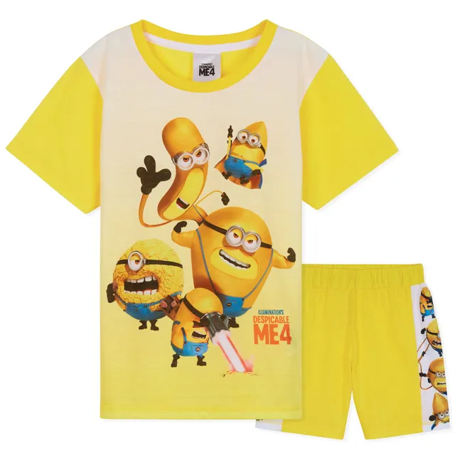 minions-pyjama-court-gar-on-jaune-ensemble-2-pi-ces-doux image 1