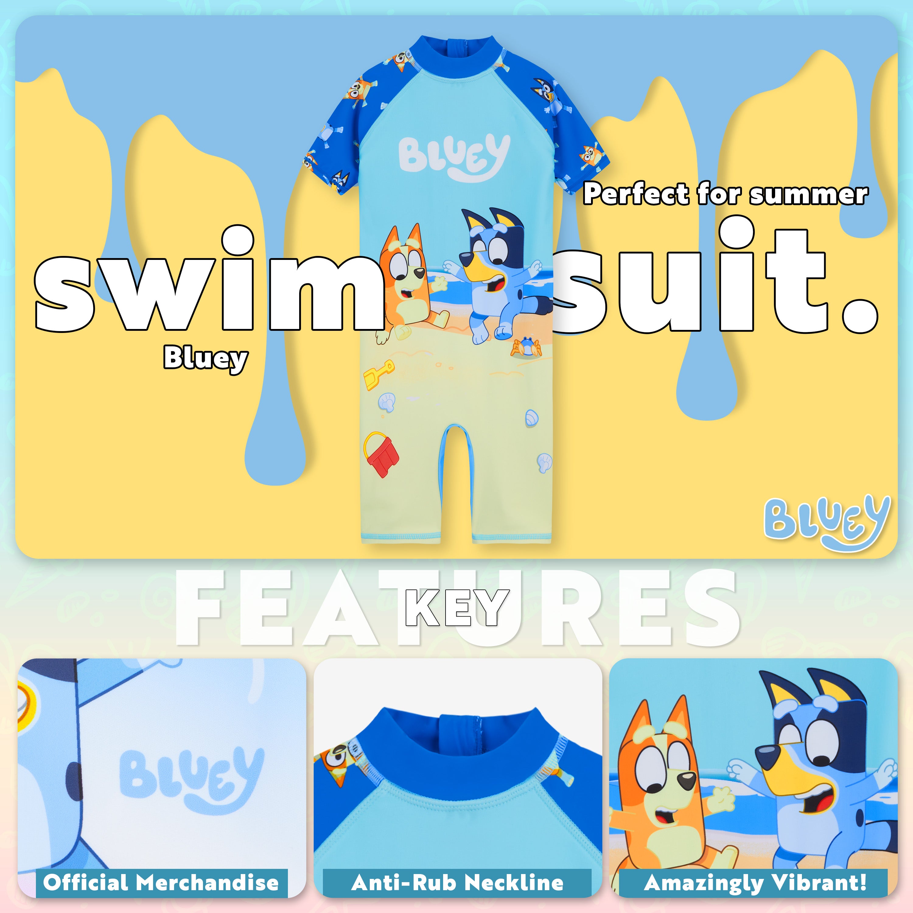 bluey-maillot-de-bain-fille-1-pi-ce-manches-5-6-ans image 3