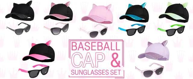 citycomfort-girls-casquette-lunettes-fille-noire-paillettes-uv image 1