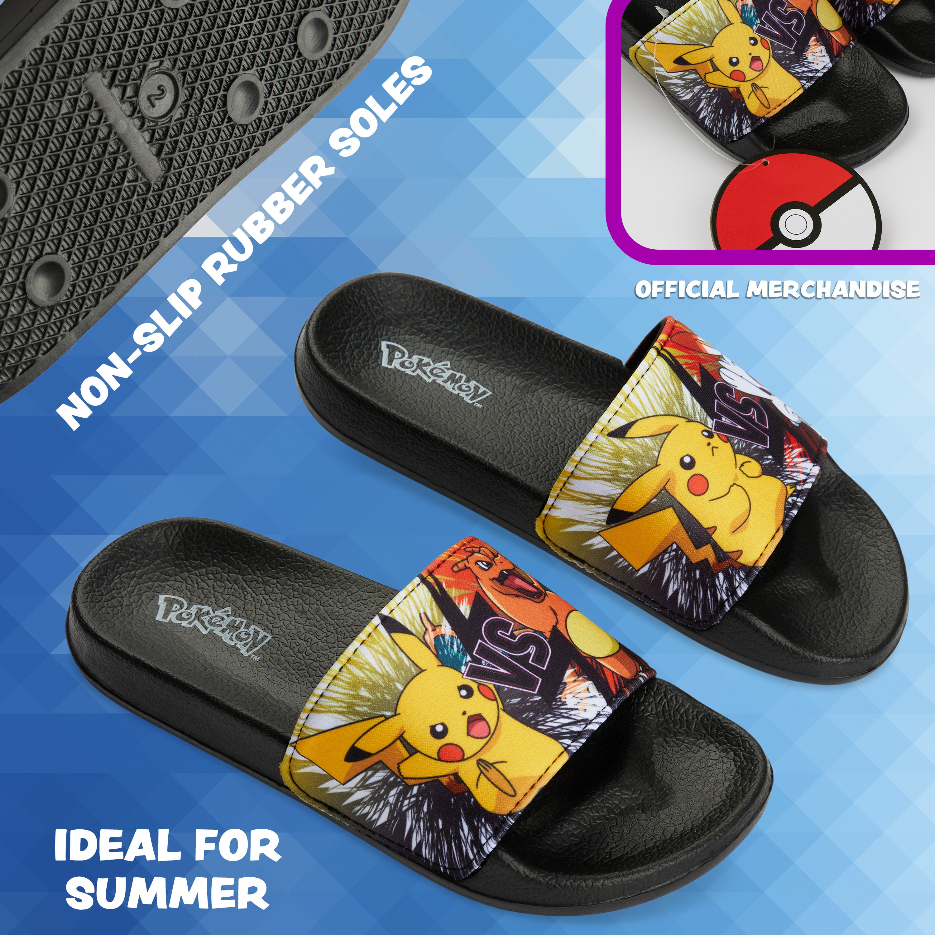 pok-mon-sliders-gar-on-claquettes-noir-orange-pointure-1 image 4