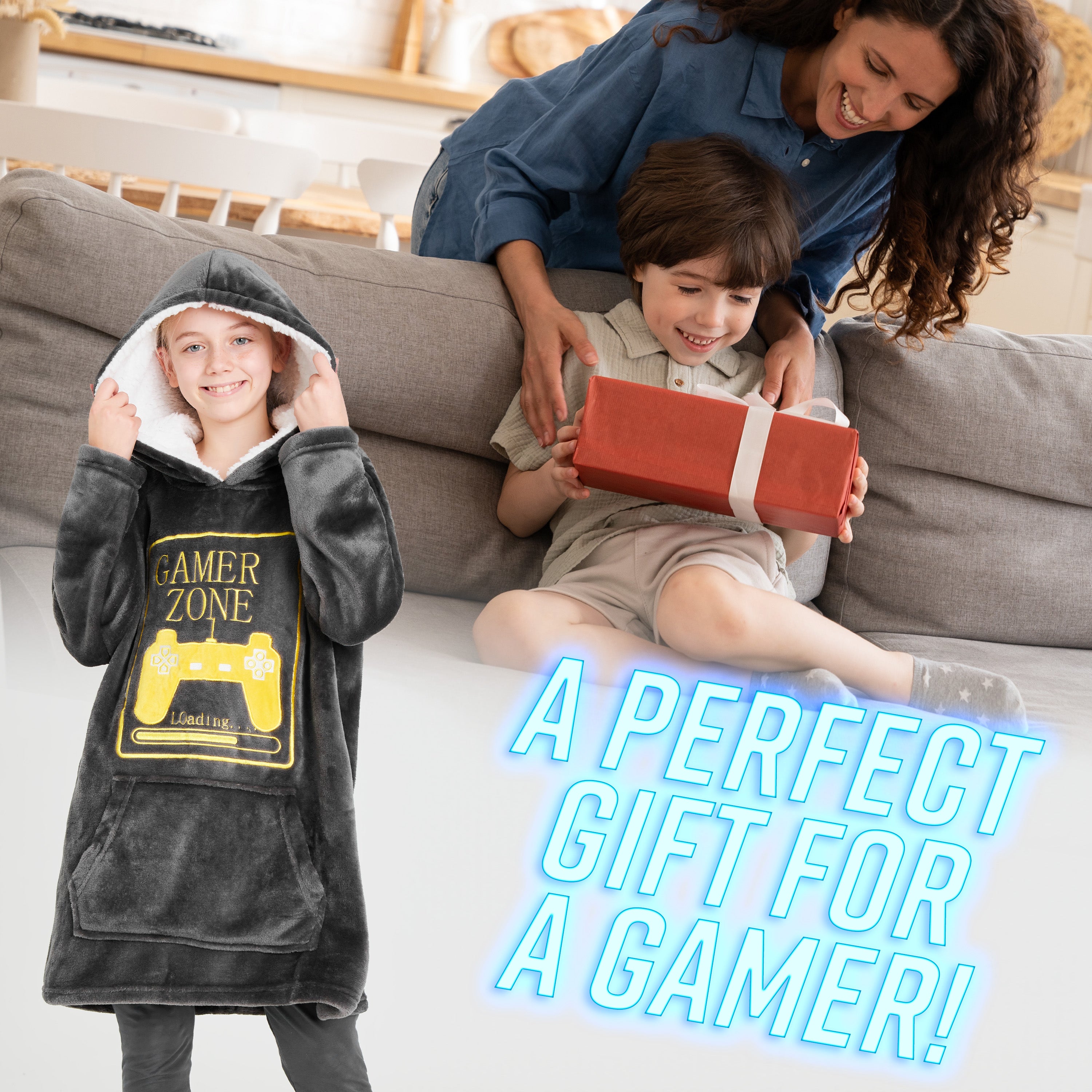 citycomfort-sweat-plaid-gar-on-polaire-oversize-enfant image 2