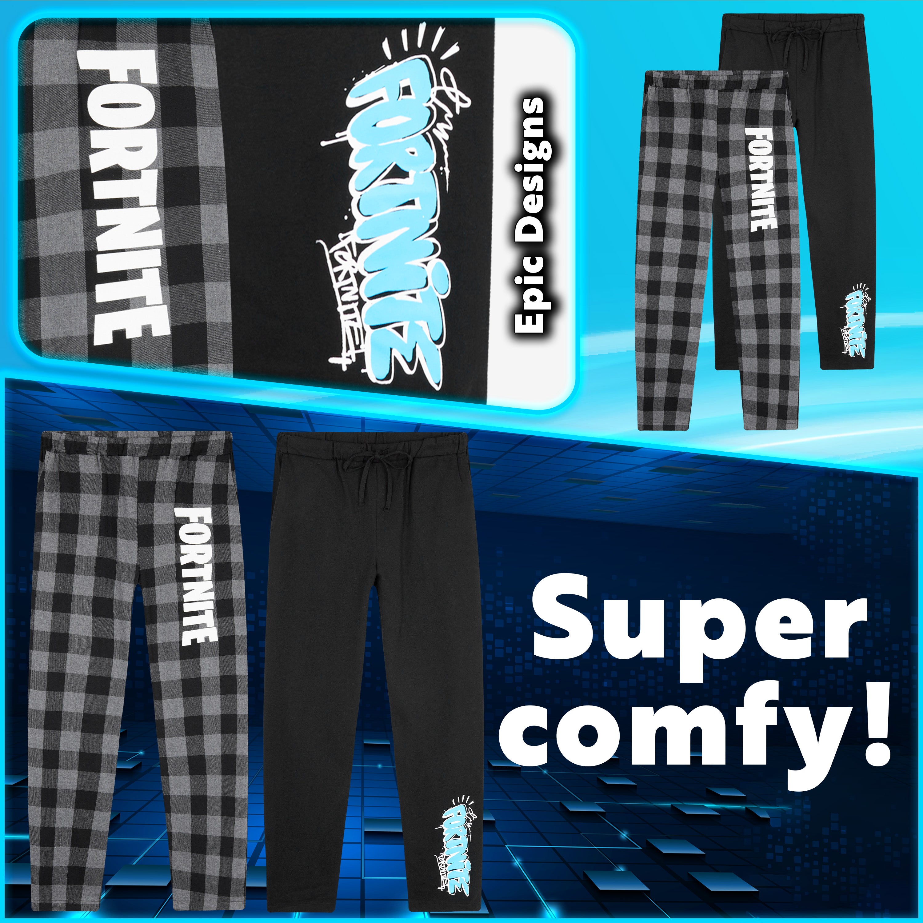 fortnite-bas-pyjama-gar-on-lot-de-2-poches-13-16-ans image 5