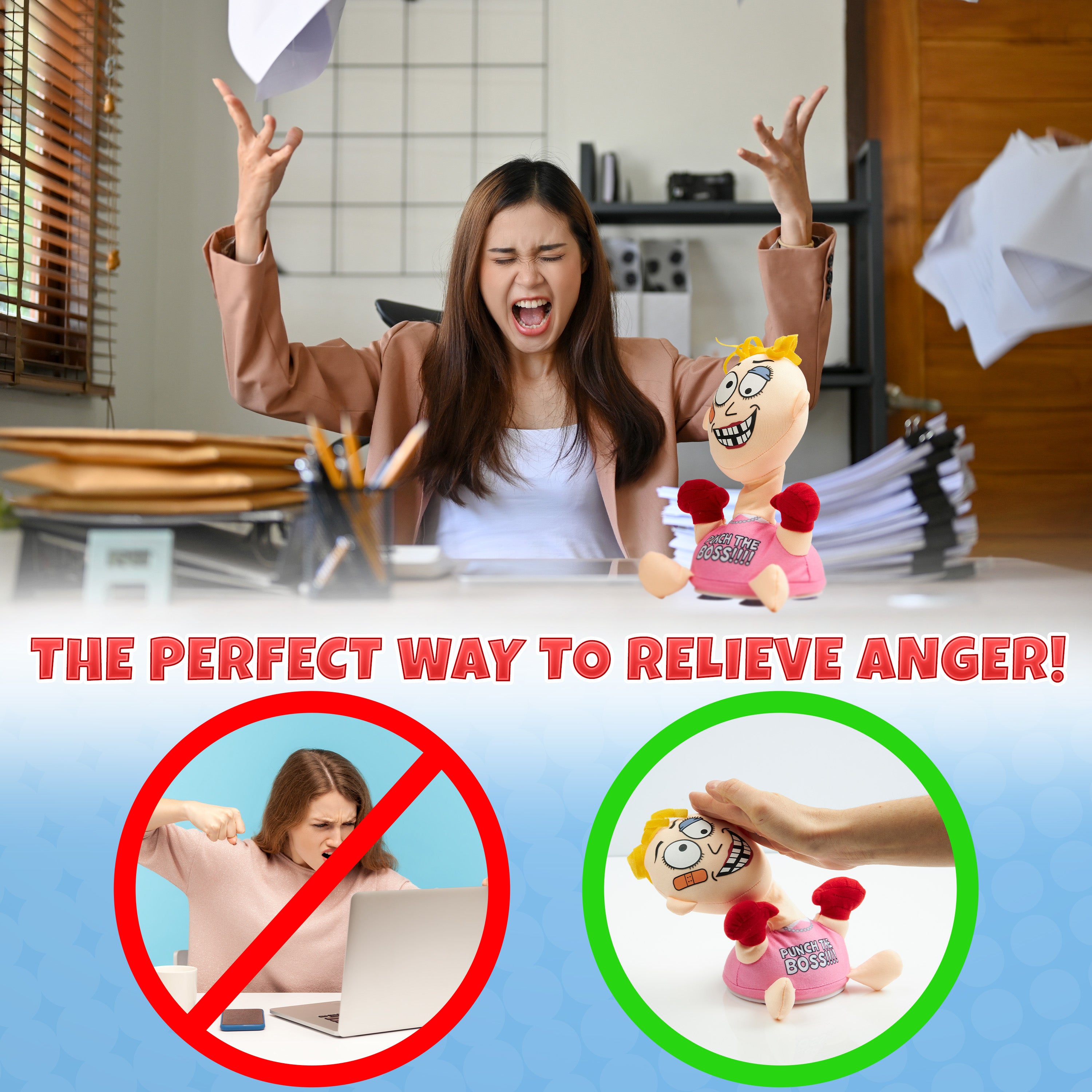 punch-boss-jouet-anti-stress-bureau-rose-humour image 6