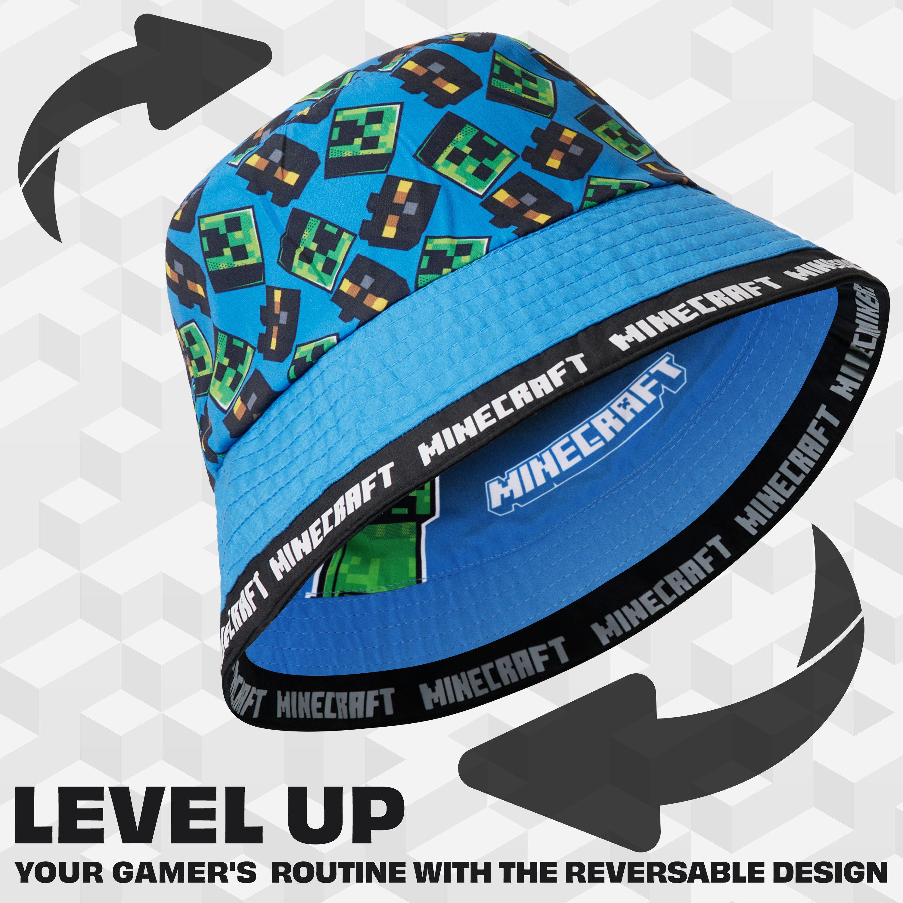 minecraft-bob-enfant-chapeau-soleil-t-l-ger-motif-gamer image 3