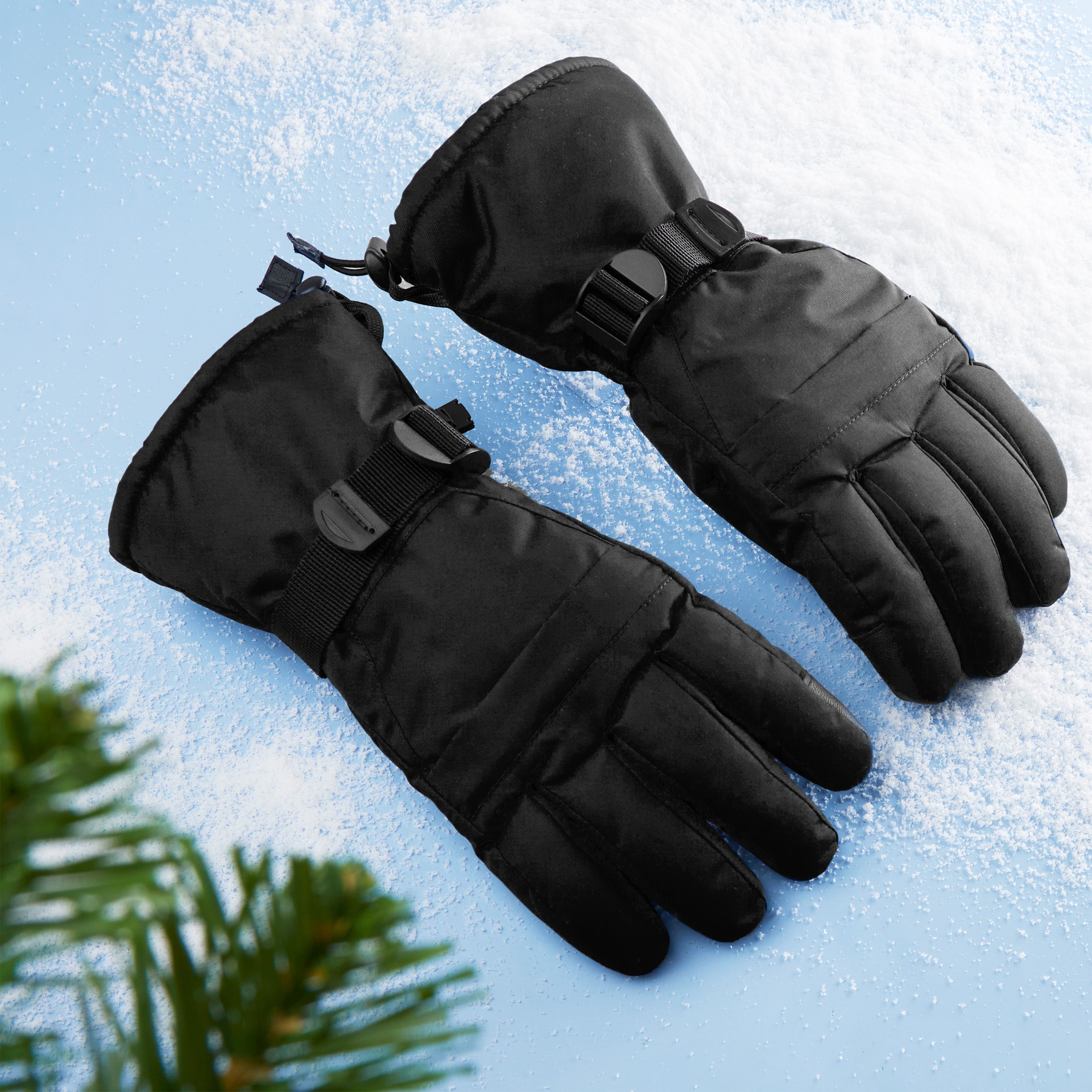 citycomfort-gants-ski-homme-noir-tactiles-doublure-polaire image 3