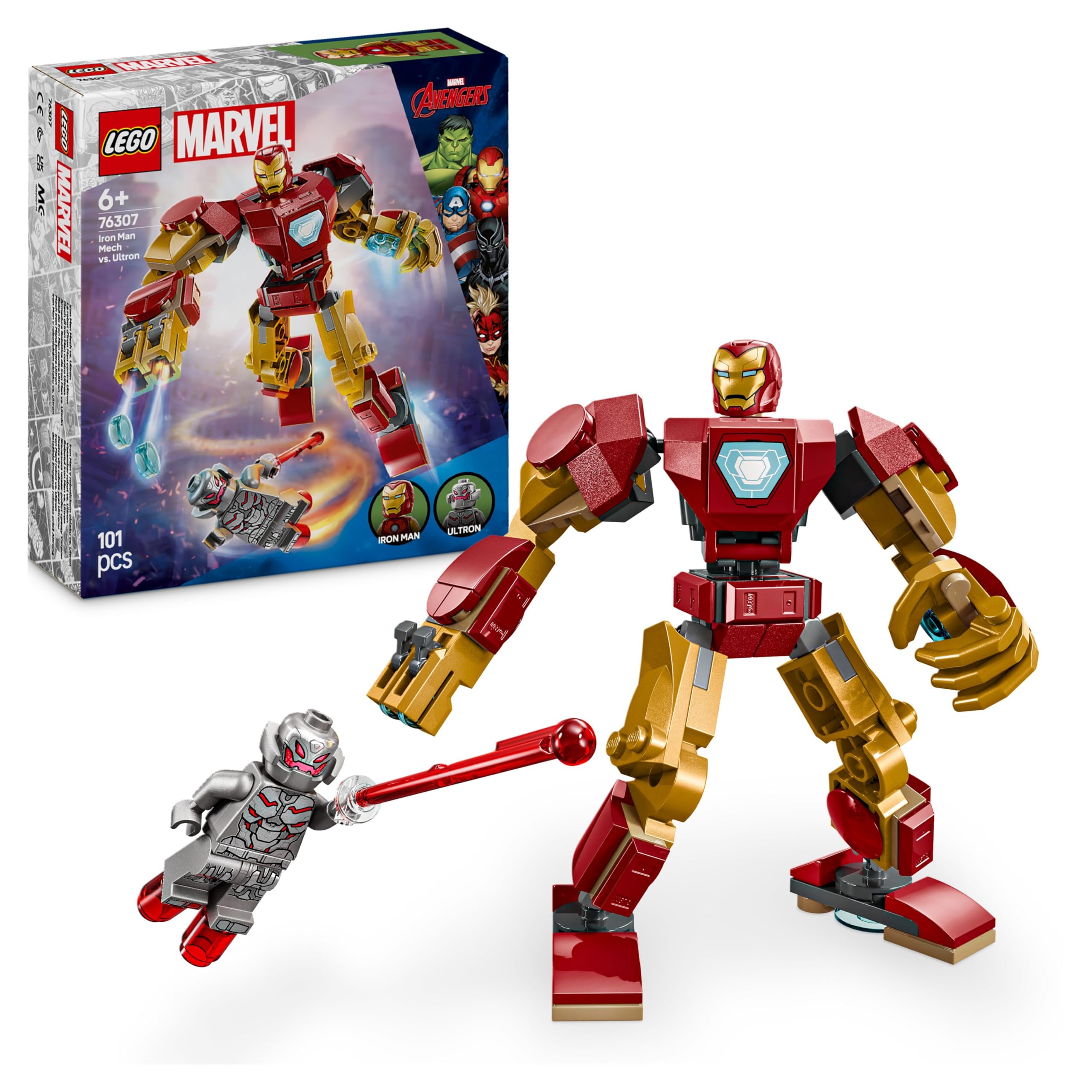lego-marvel-76307-jeu-construction-robot-iron-man-contre-ultron image 1
