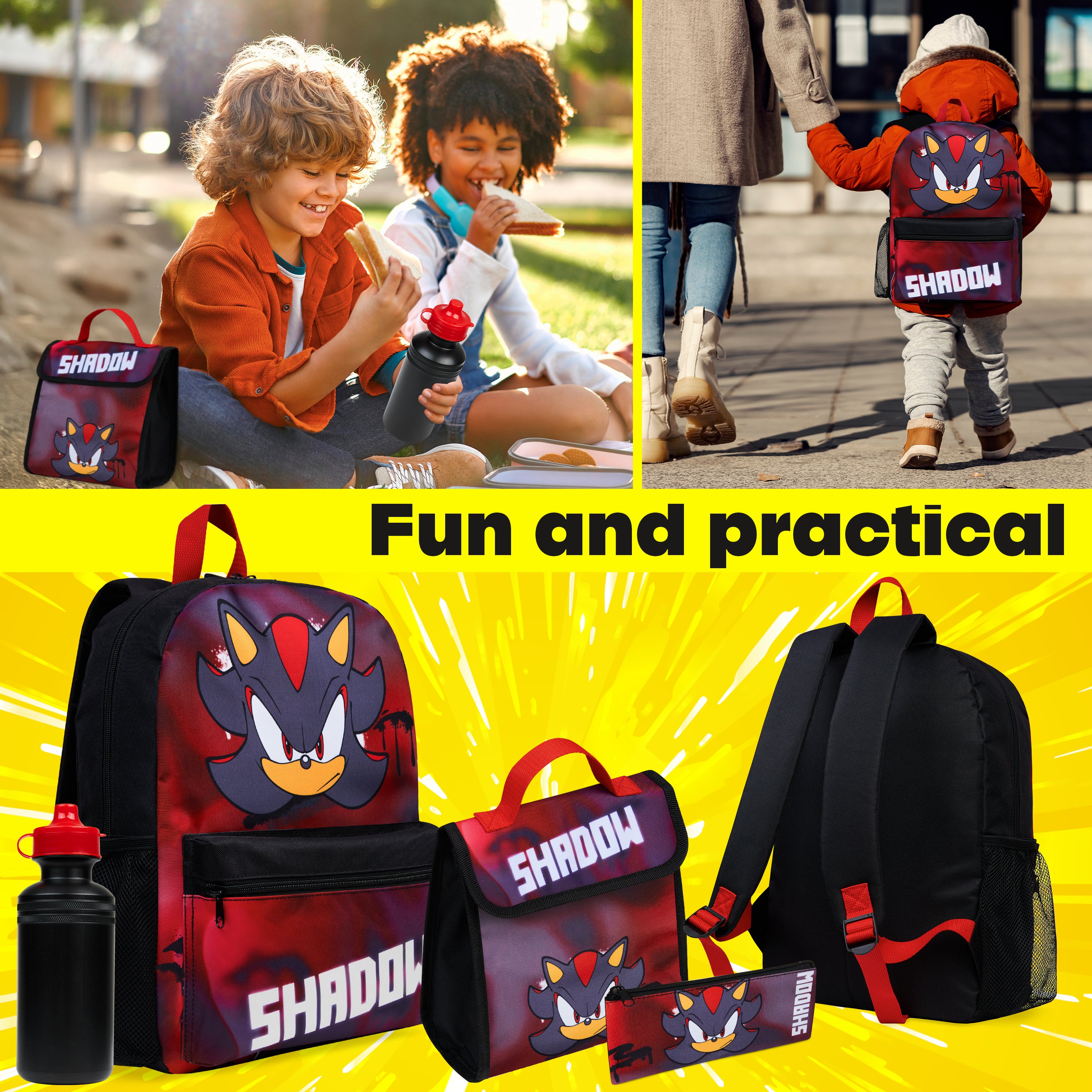 sonic-backpack-cartable-4-pi-ces-gourde-trousse-shadow image 3