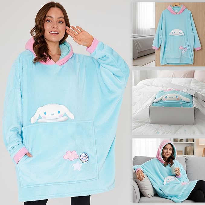 hello-kitty-sweat-plaid-capuche-oversize-peluche image 4
