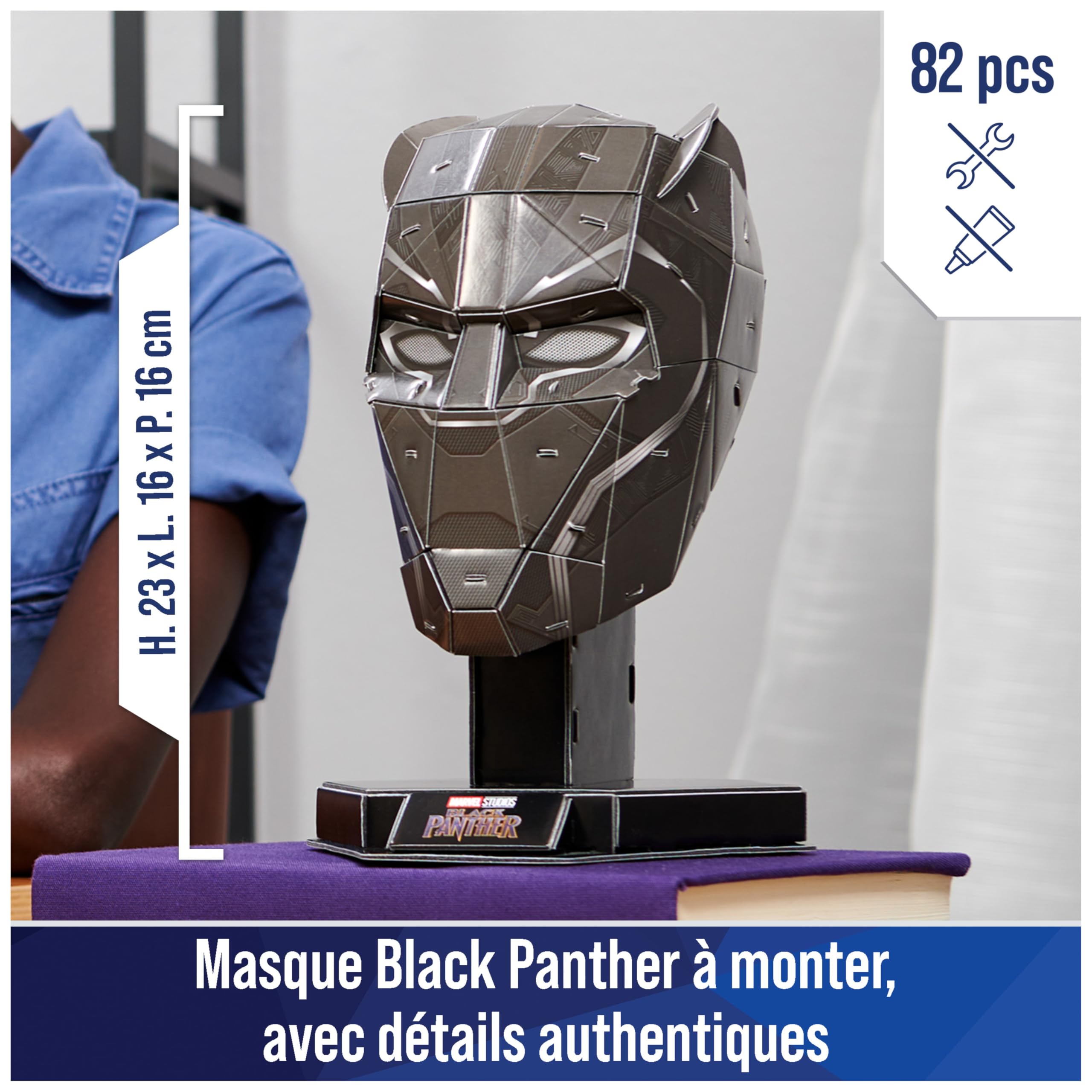 4d-build-marvel-black-panther-masque-puzzle-3d-82-pcs image 2