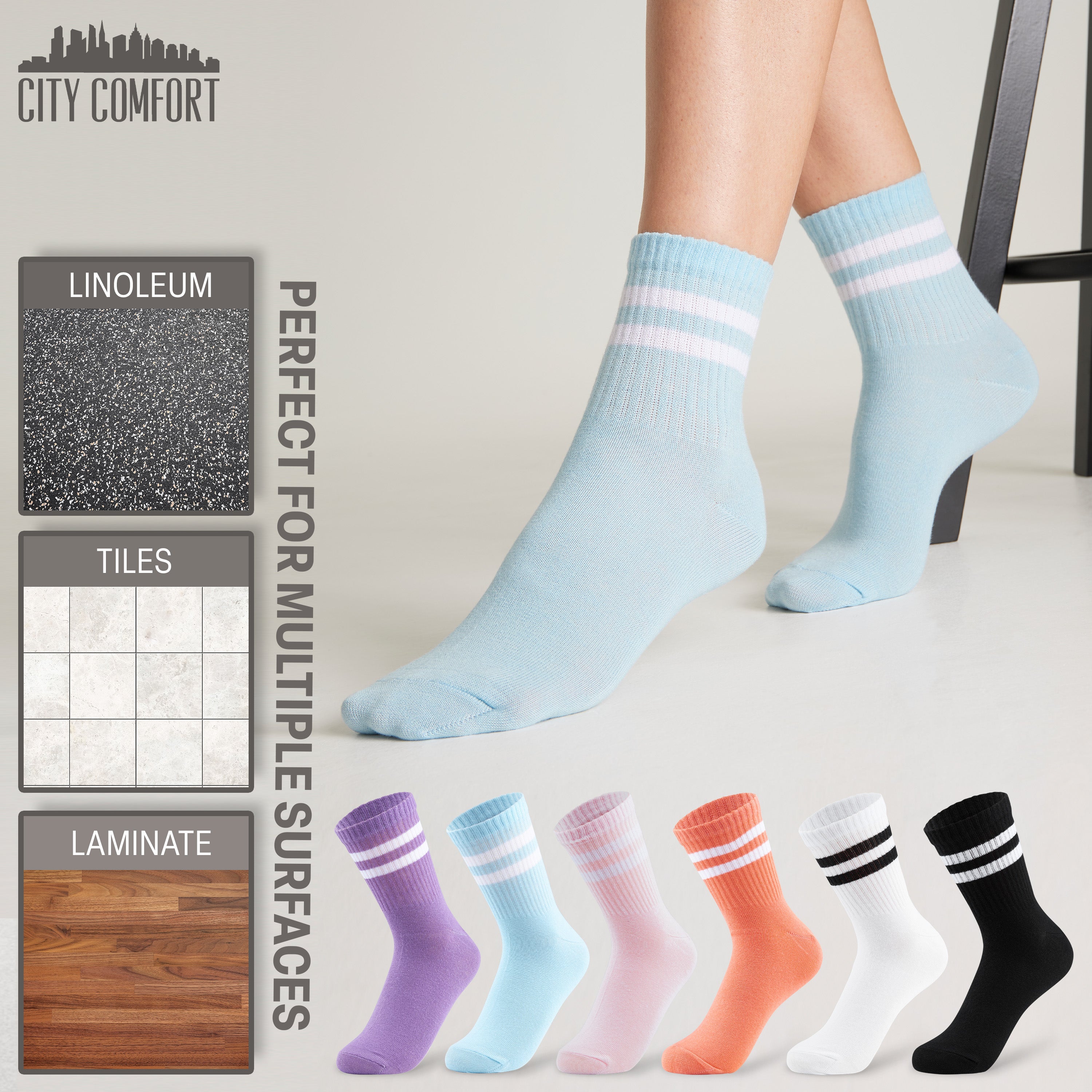 citycomfort-chaussettes-femme-sport-coton-lot-6 image 7