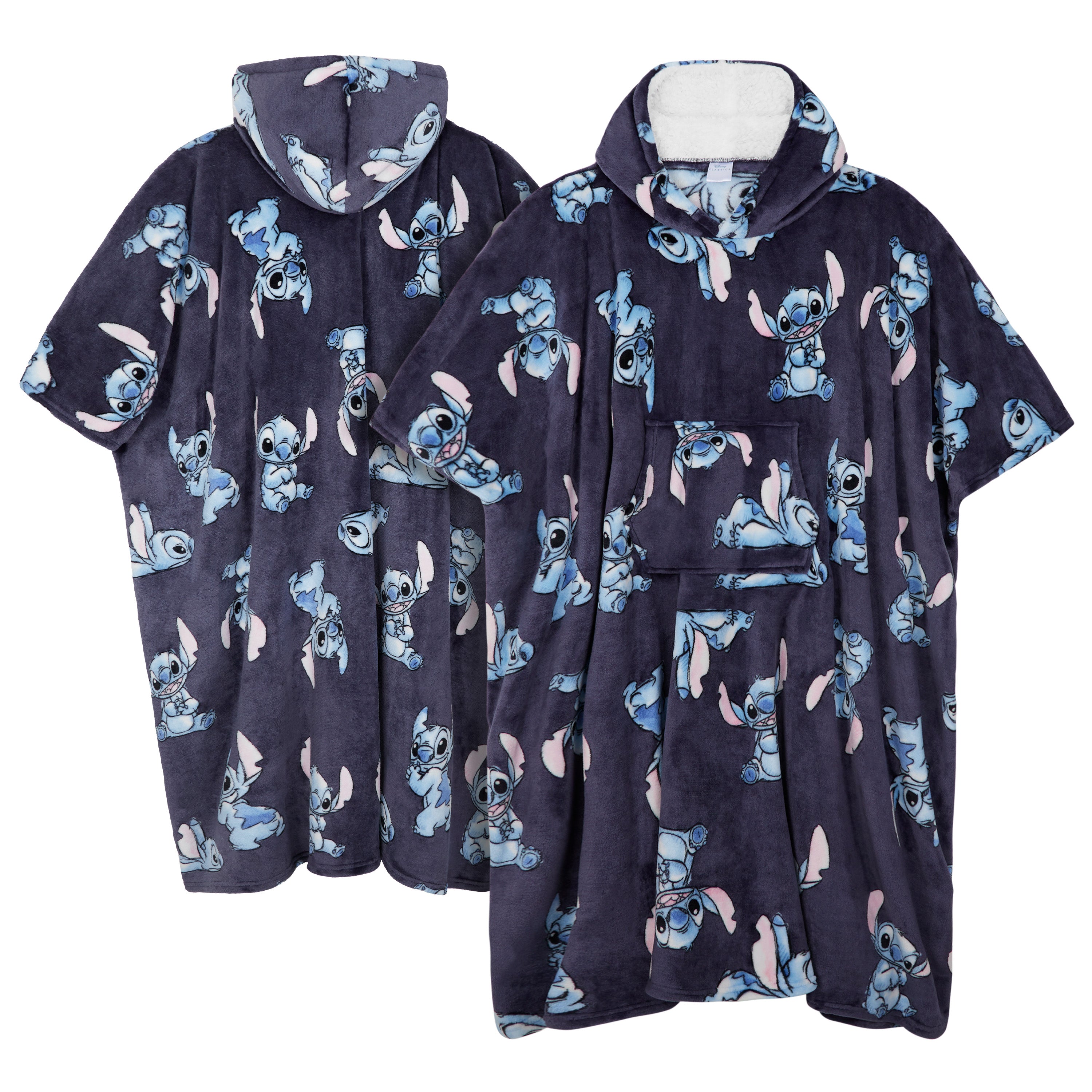 disney-stitch-sweat-plaid-femme-capuche-marine image 3