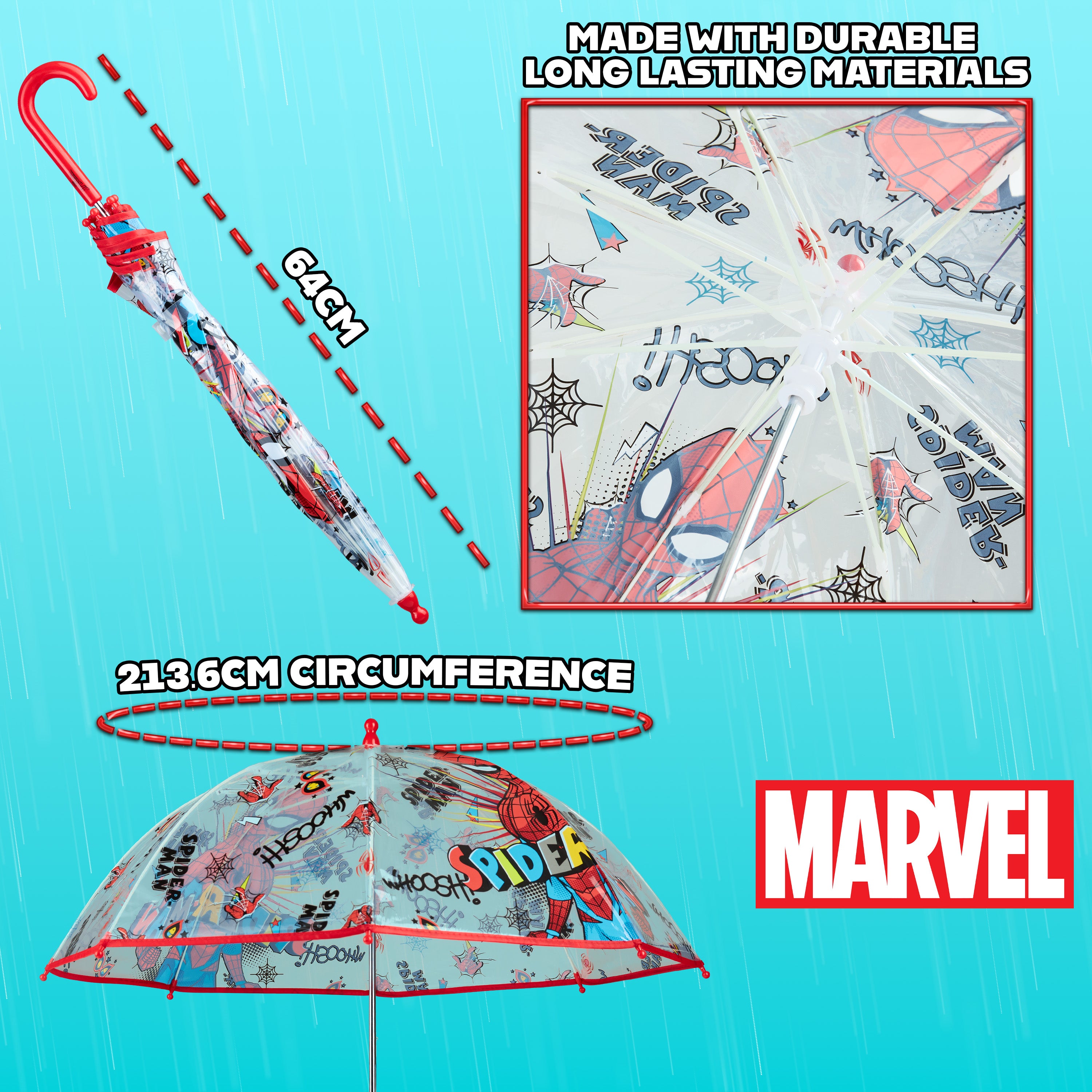 marvel-spiderman-parapluie-cloche-enfant-transparent image 6