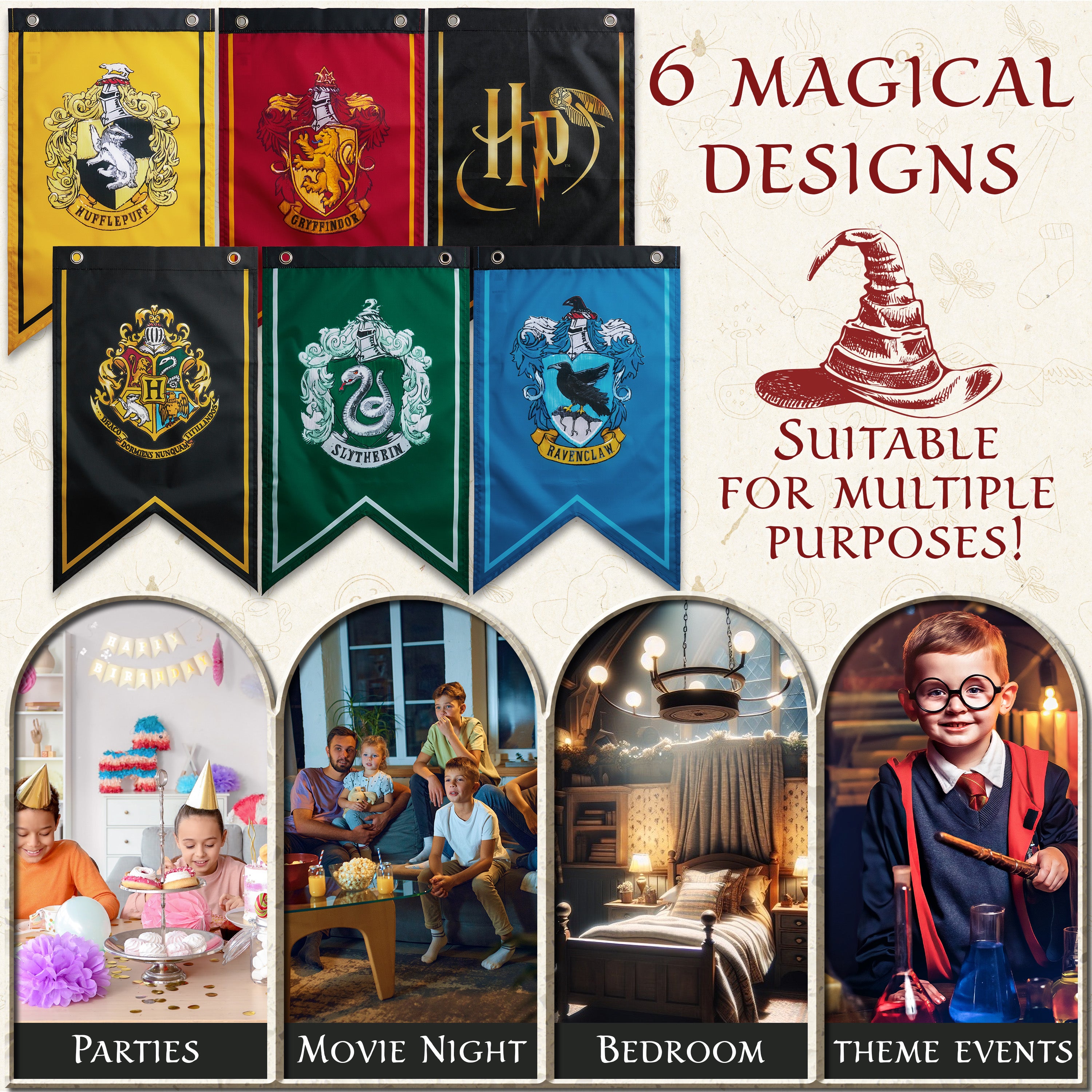 get-trend-boys-harry-potter-guirlande-fanions-maisons-6-pi-ces image 4