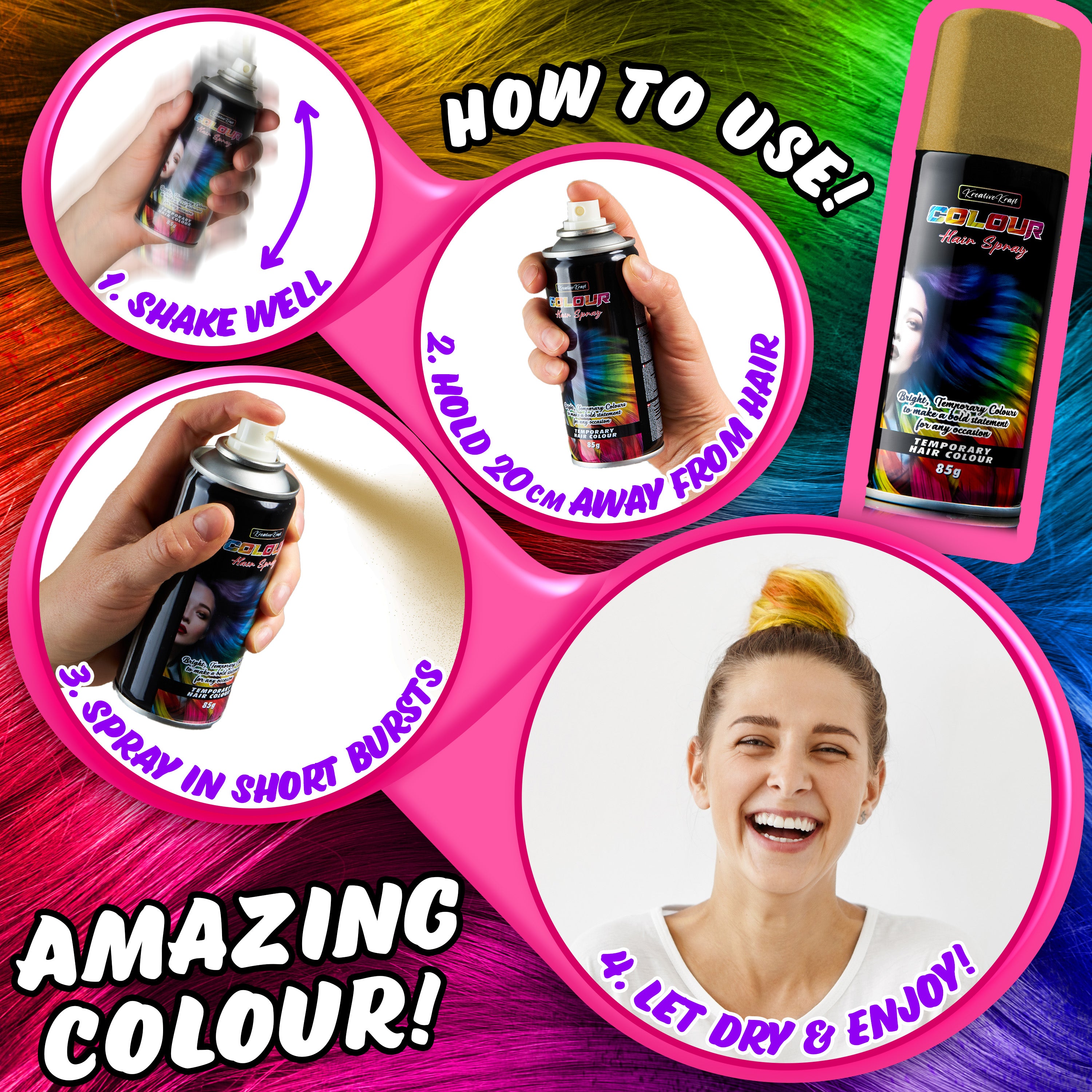 kreativekraft-spray-couleur-cheveux-noir-200ml-temporaire image 8