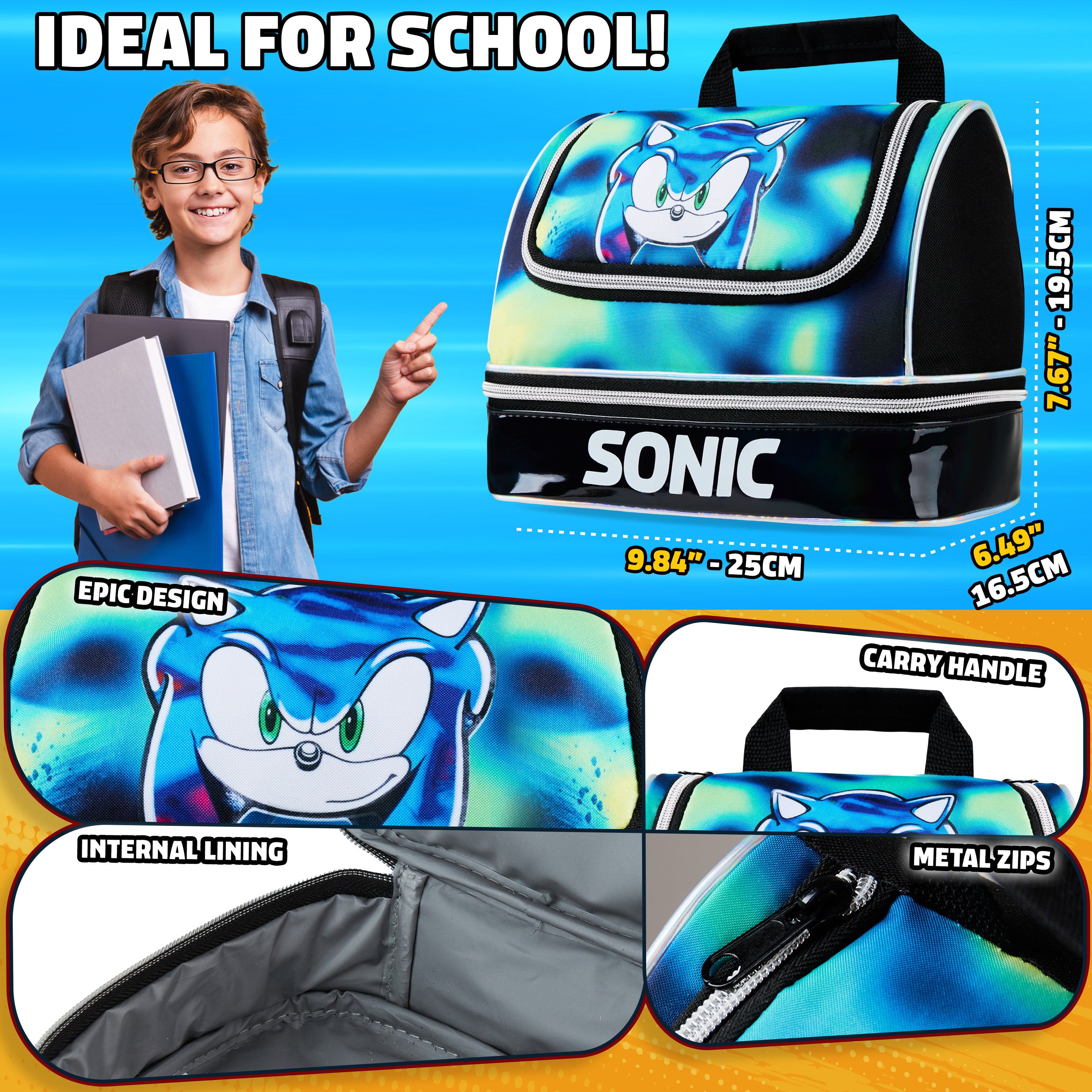 sonic-sac-repas-enfant-isotherme-noir-double-compartiment image 7