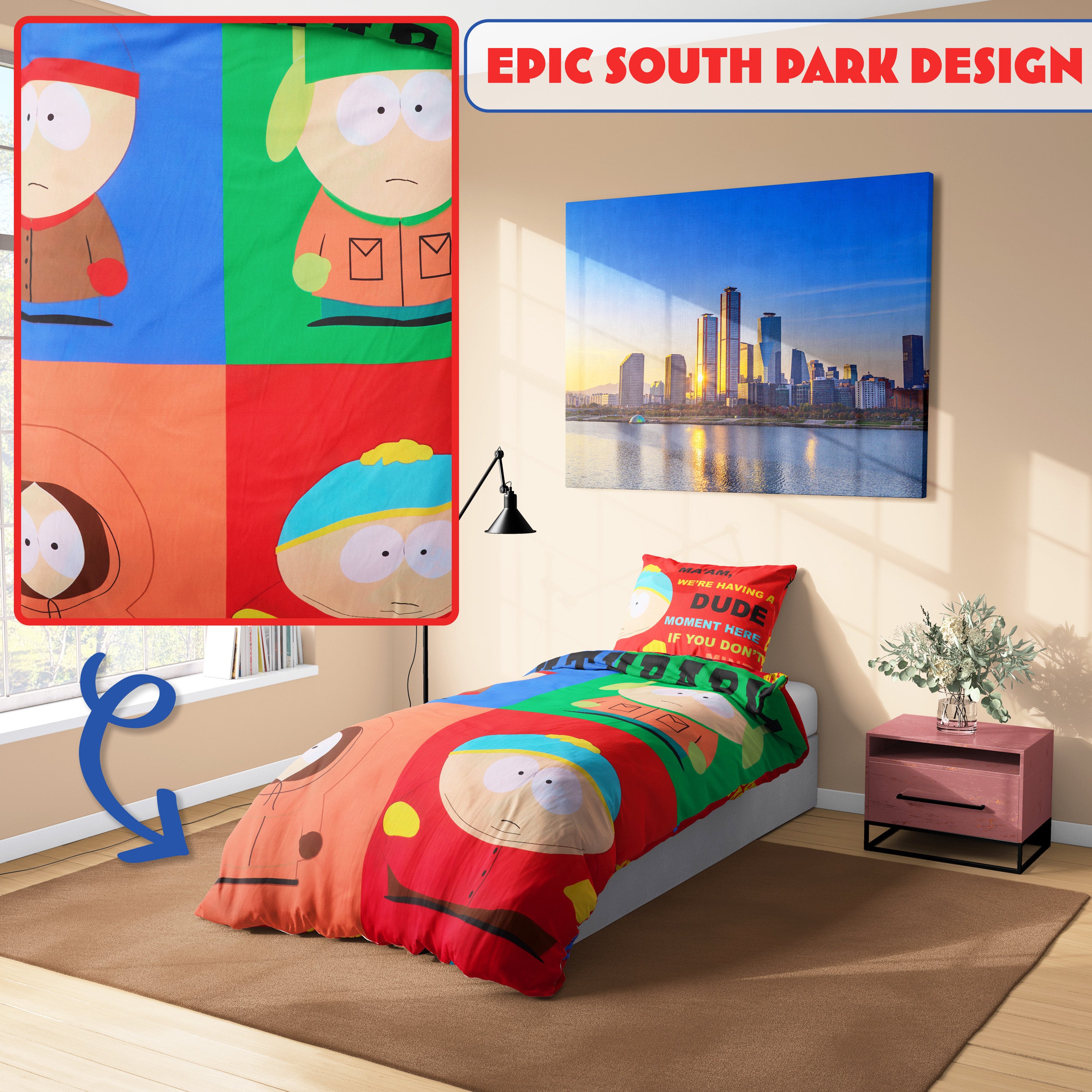 south-park-housse-de-couette-parure-lit-r-versible-single image 3