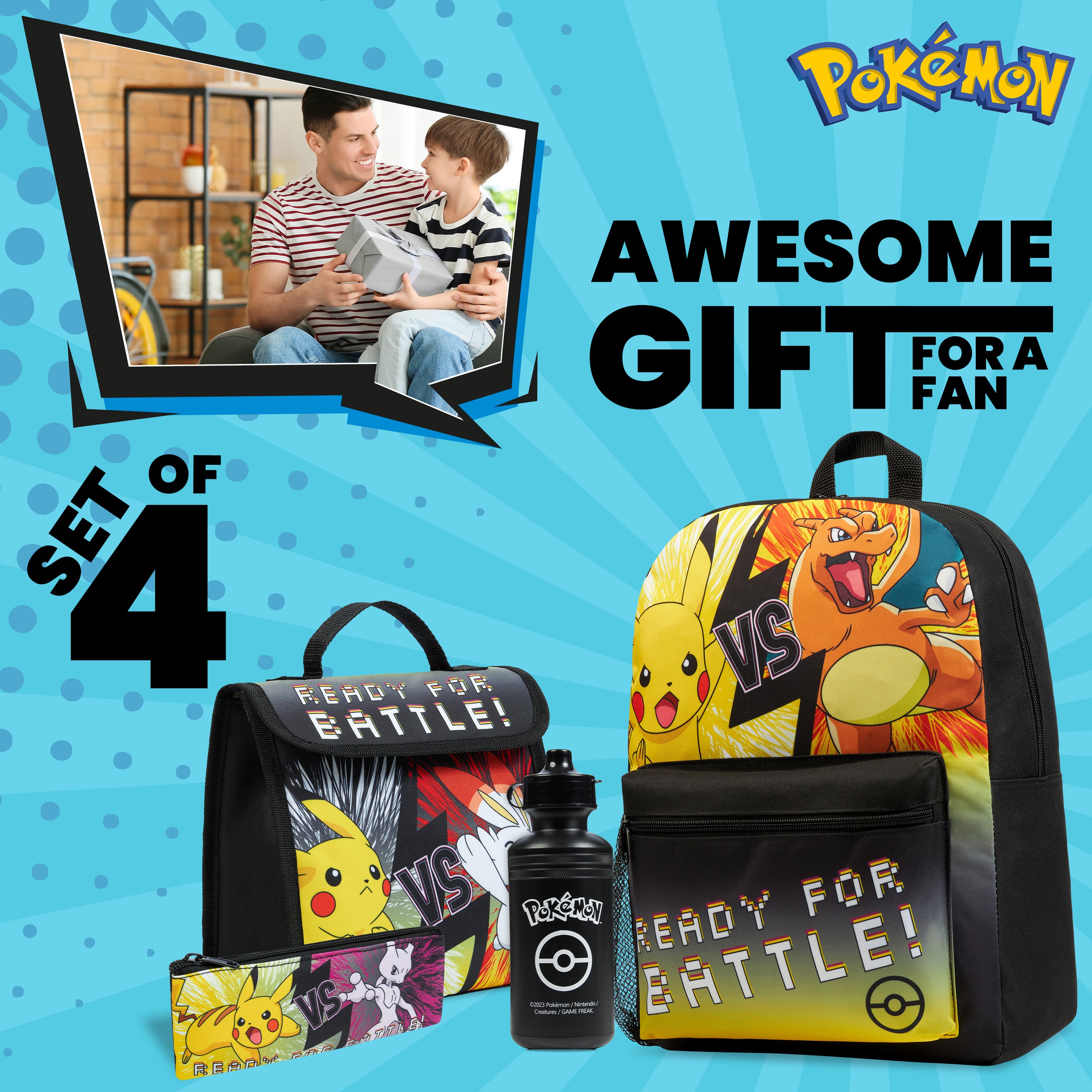 get-trend-school-supplies-pok-mon-cartable-4-pi-ces-pikachu image 3