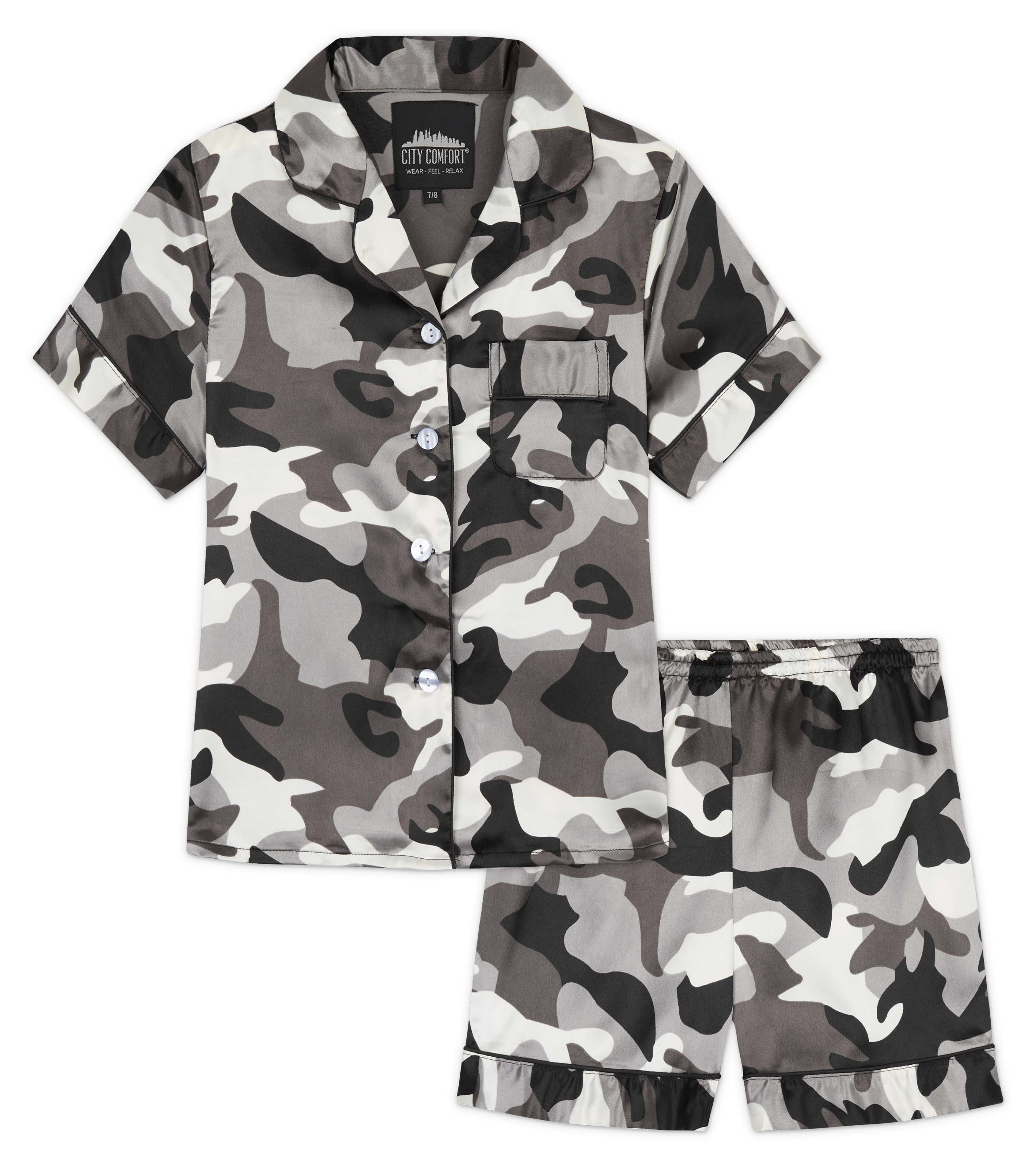 citycomfort-pyjama-satin-fille-short-2-pi-ces-boutonn image 1