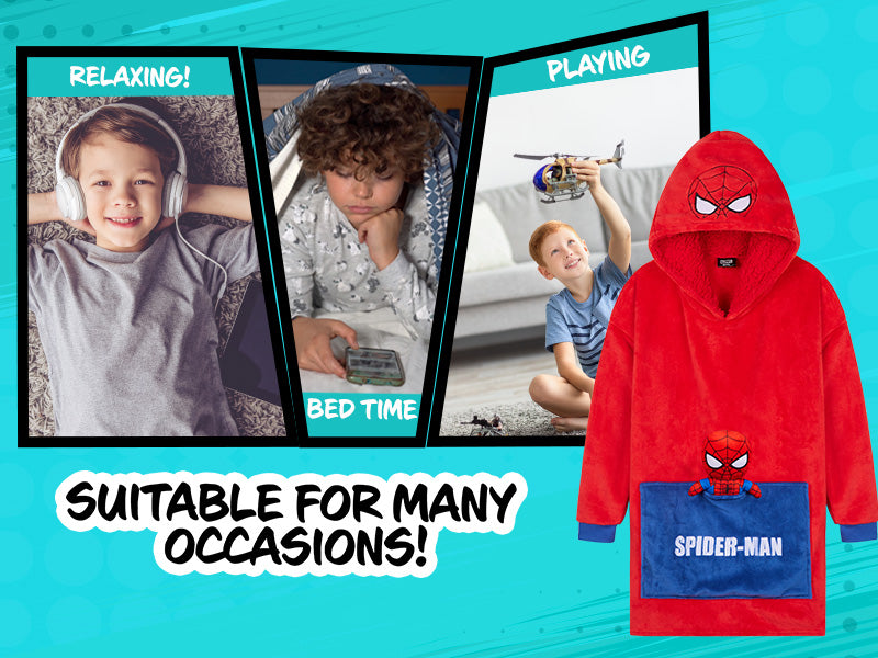 marvel-spiderman-sweat-plaid-enfant-polaire-rouge-peluche image 4
