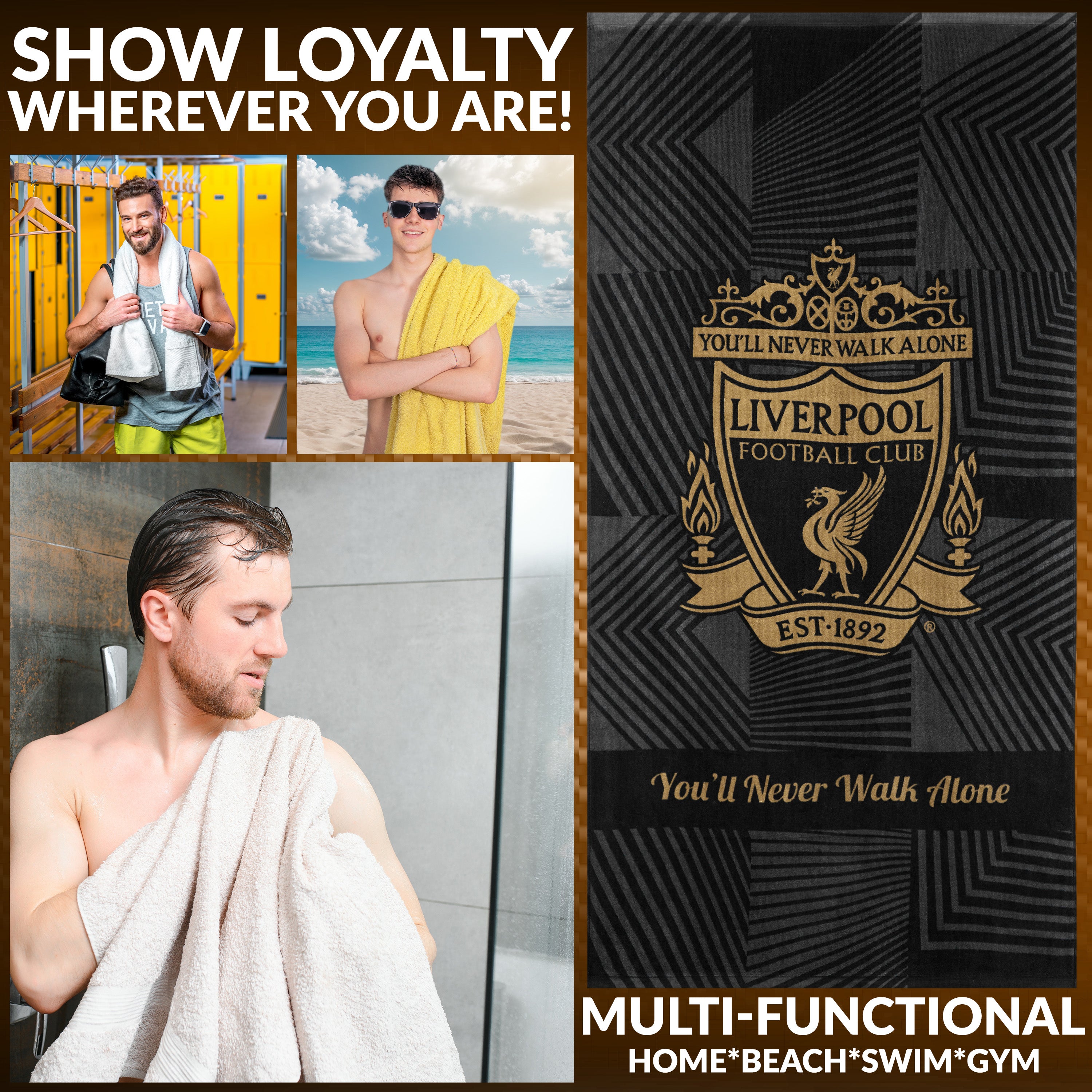 liverpool-f-c-serviette-bain-coton-137x69-noire image 3