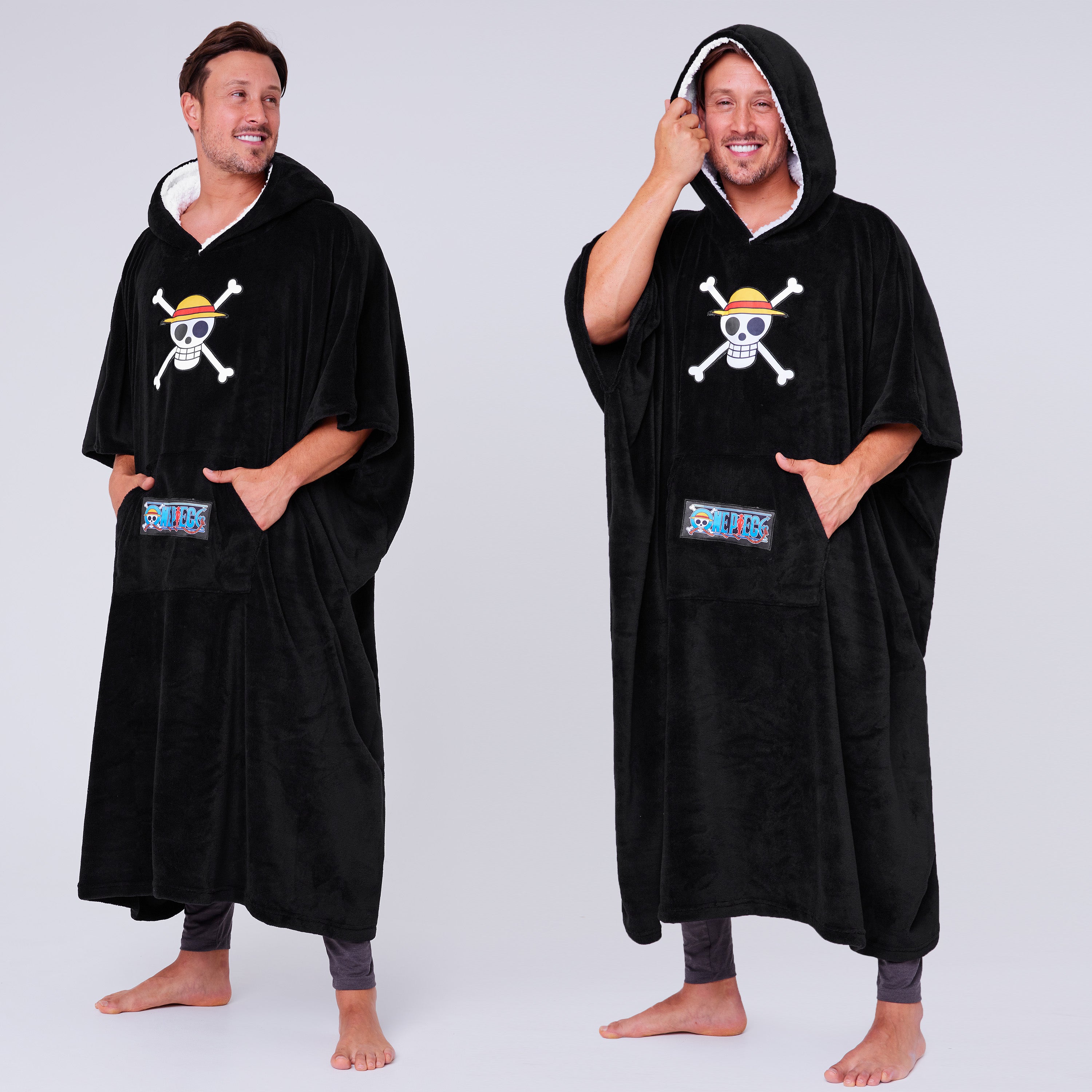 one-piece-plaid-capuche-oversize-polaire-sherpa-noir-taille-unique image 3