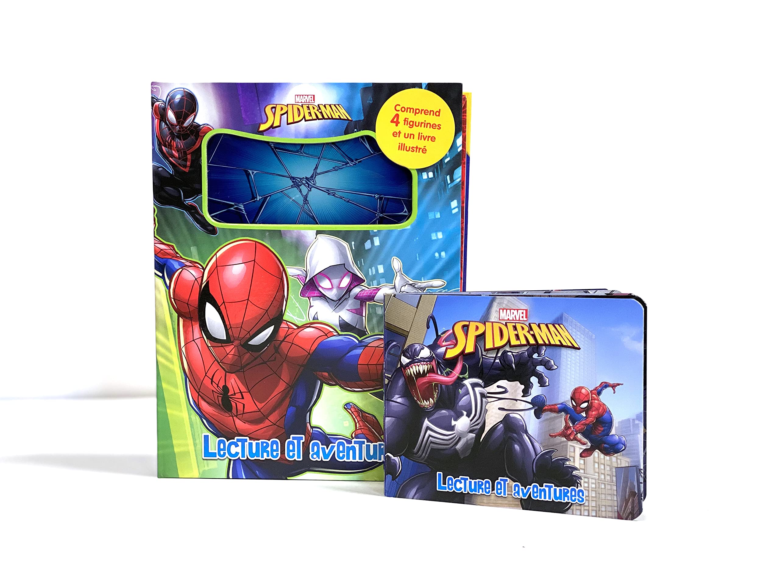 marvel-spiderman-lecture-et-aventures-livre-4-figurines image 1