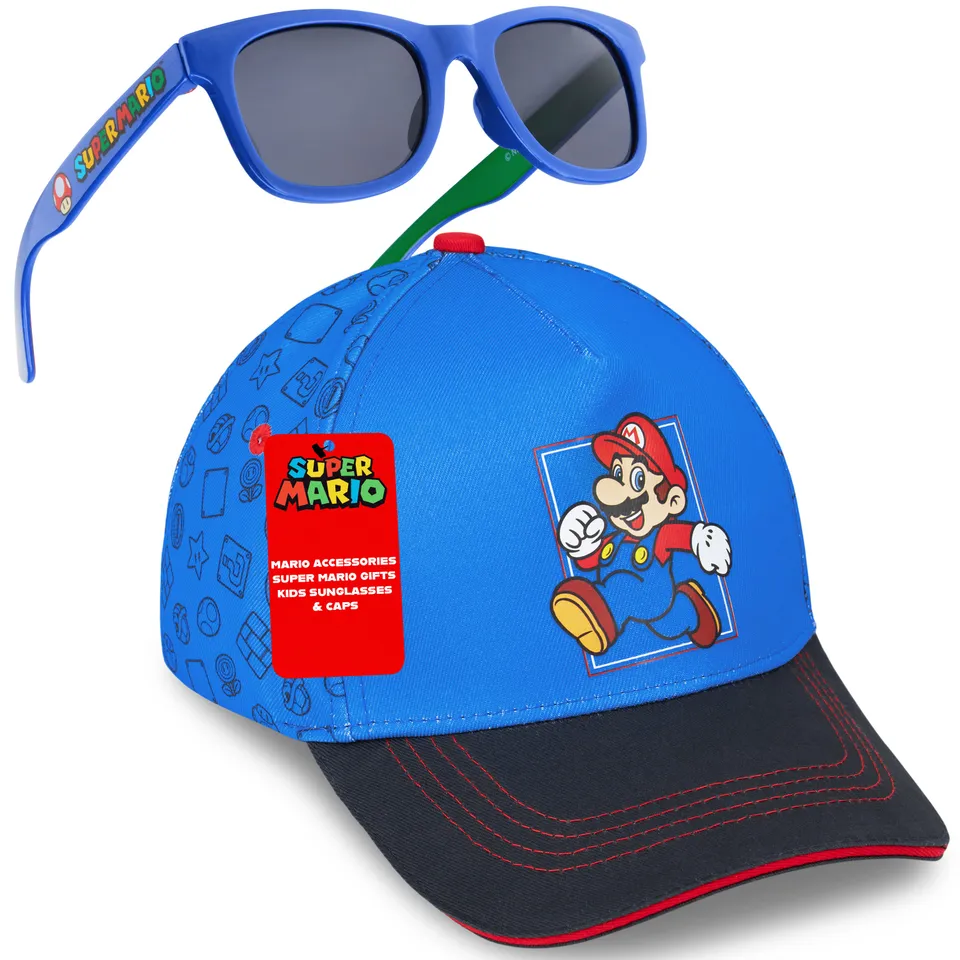 super-mario-casquette-enfant-lunettes-soleil-uv-set image 1