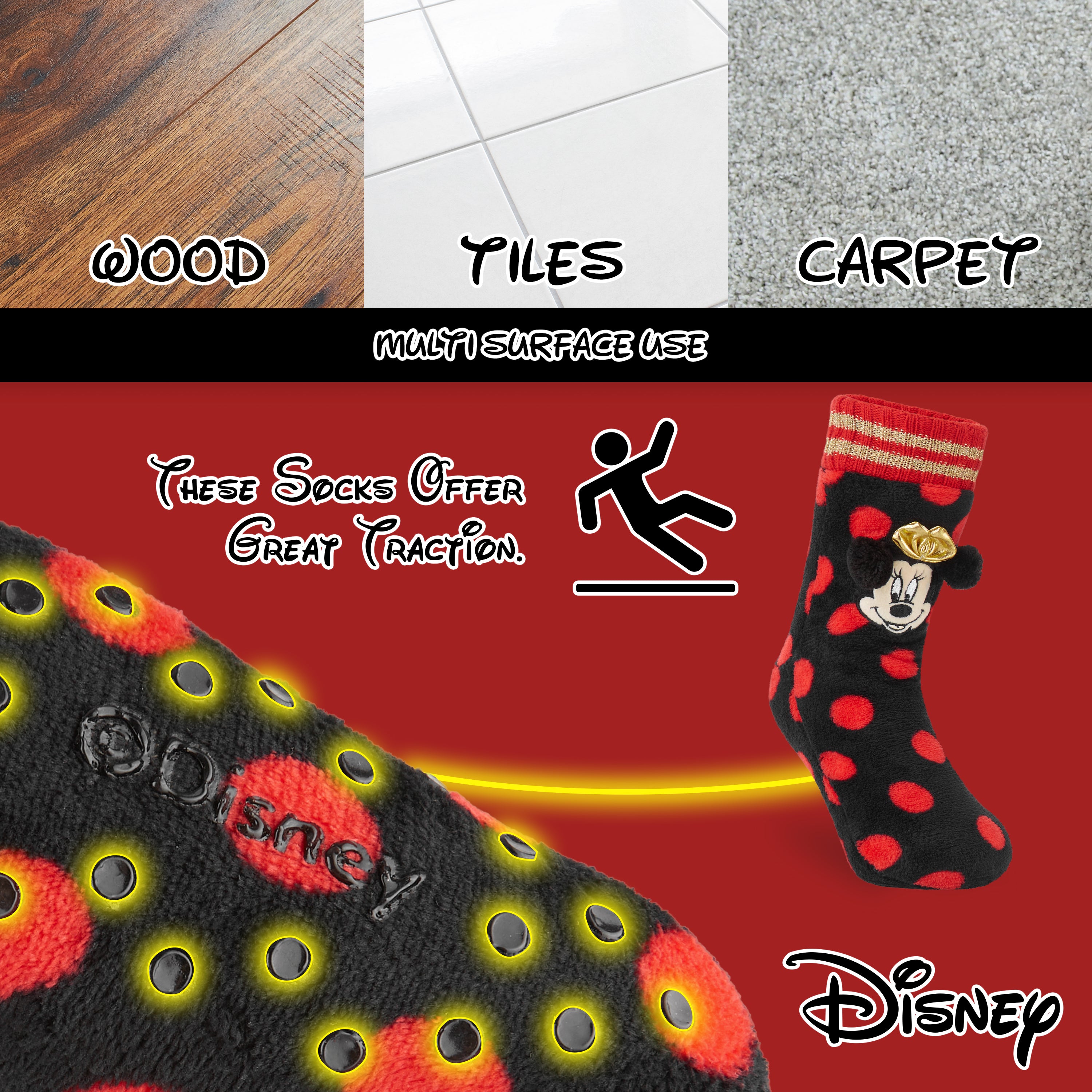 disney-minnie-chaussettes-chaussons-femme-polaire-antid-rapante image 7