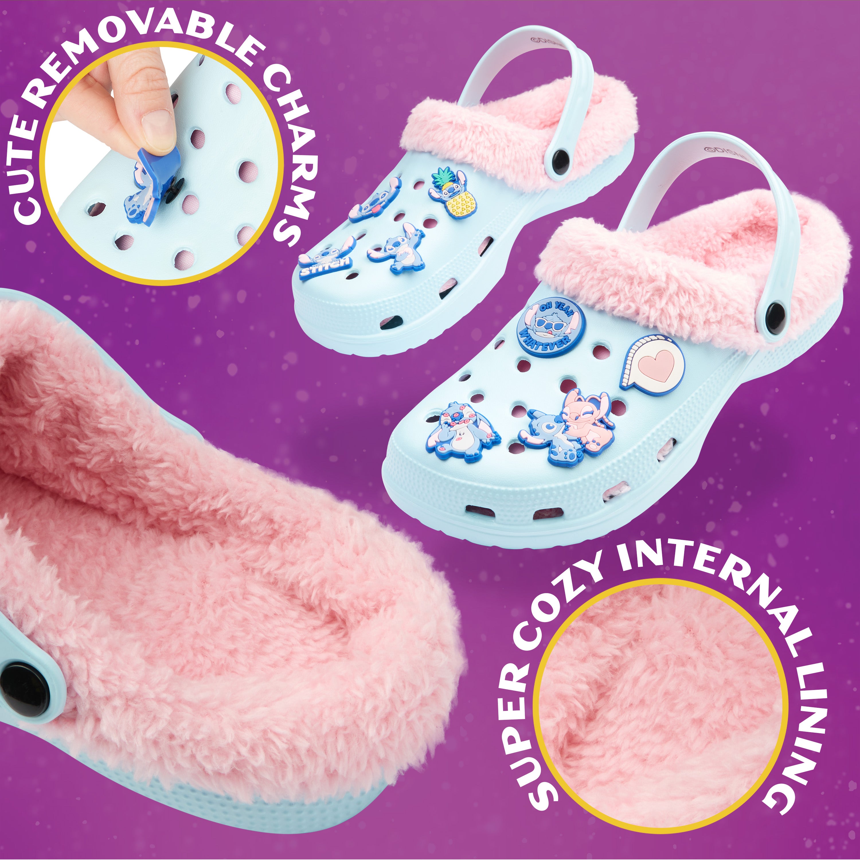 disney-stitch-sabots-femme-doublure-polaire-breloques-jardin image 5