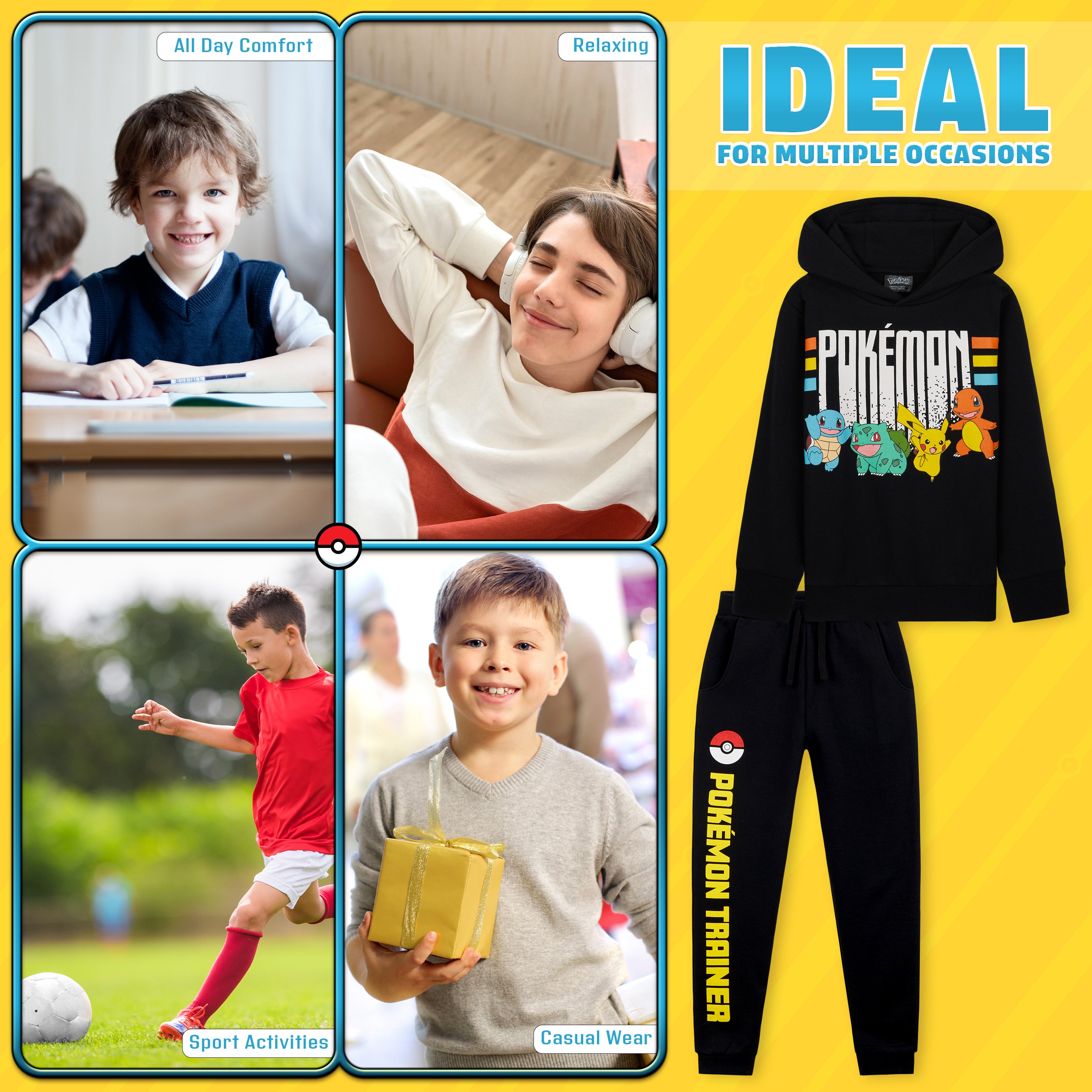 pok-mon-surv-tement-gar-on-hoodie-jogger-coton-9-10-ans image 4