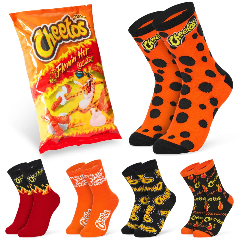 cheetos-chaussettes-femme-fantaisie-lot-5-mi-mollet image 1