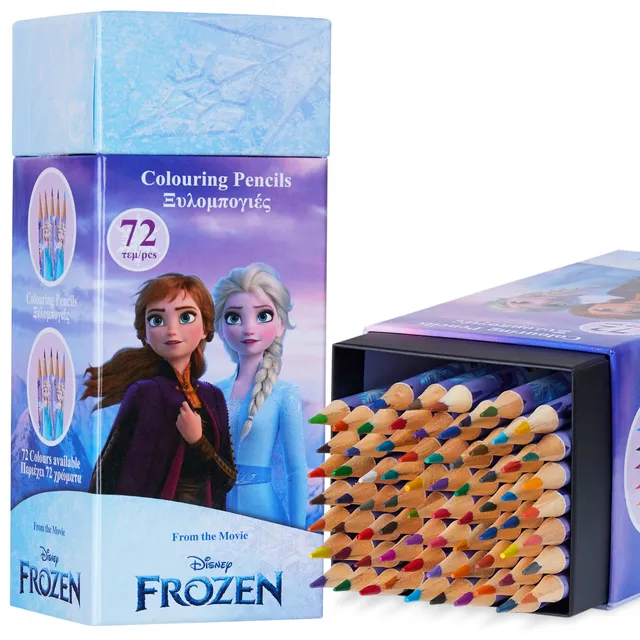 disney-reine-des-neiges-crayons-couleur-enfant-bo-te-72-lilas image 1