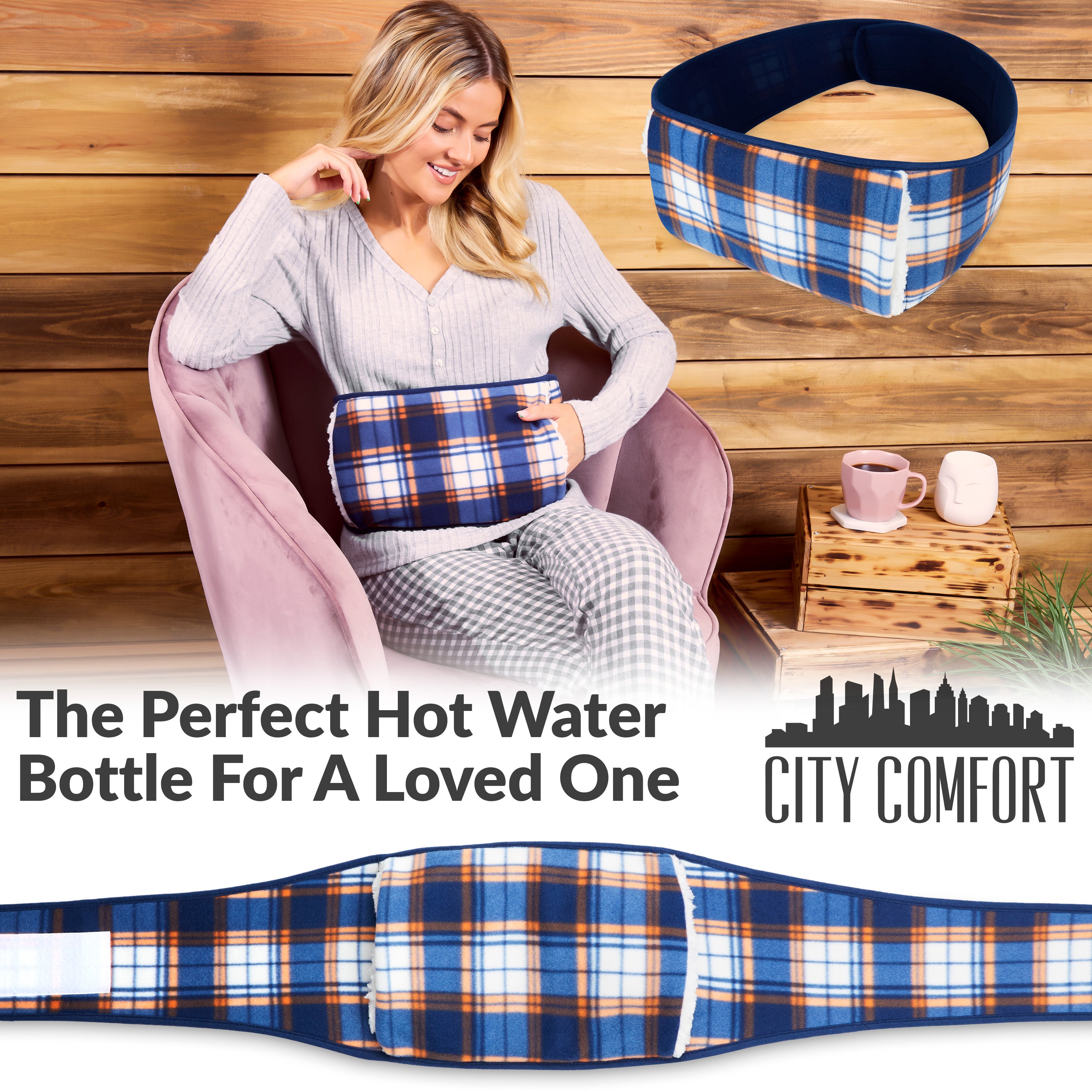 citycomfort-bouillotte-ceinture-peluche-tartan-poches-mains image 3