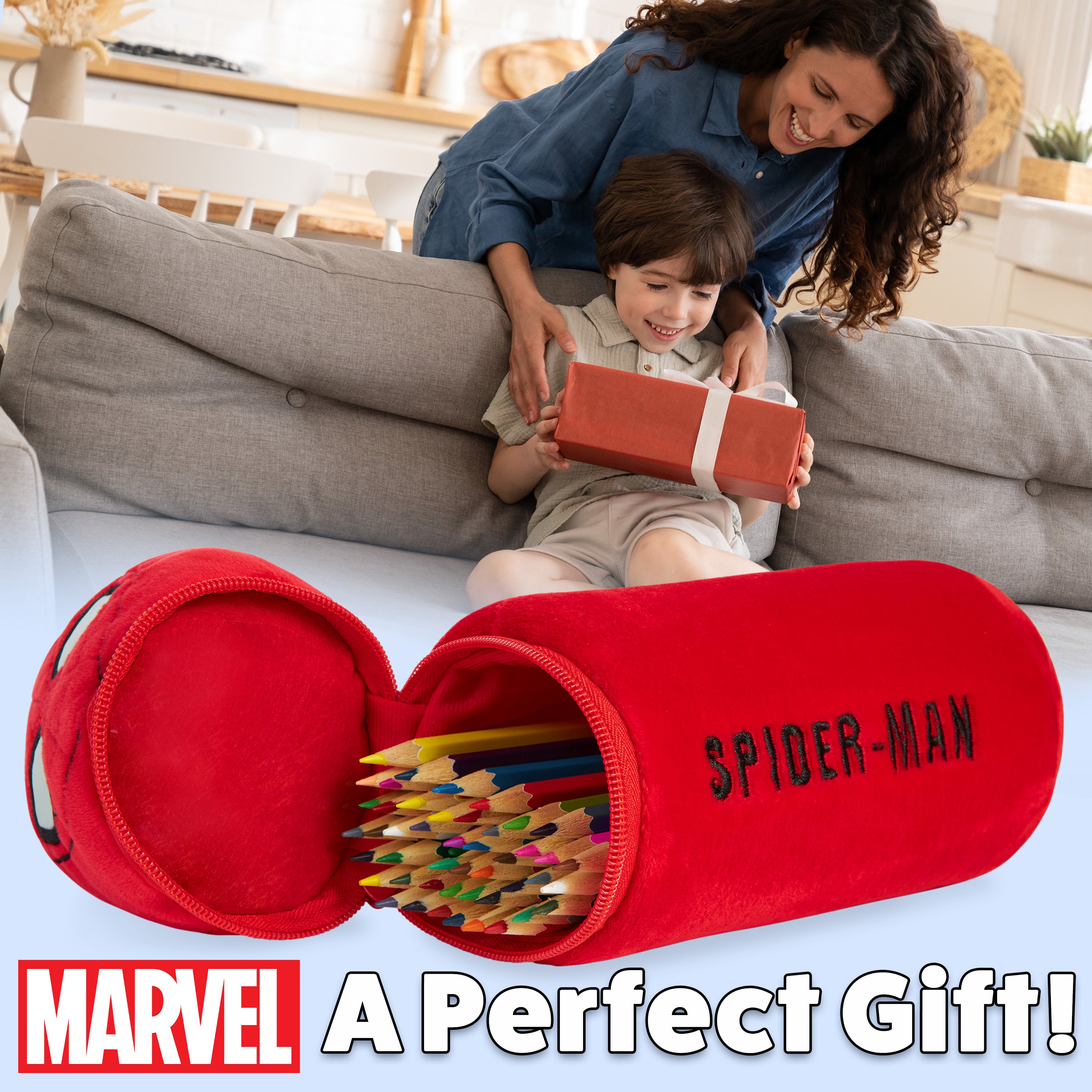 marvel-spiderman-trousse-garnie-48-crayons-couleur-rouge image 2