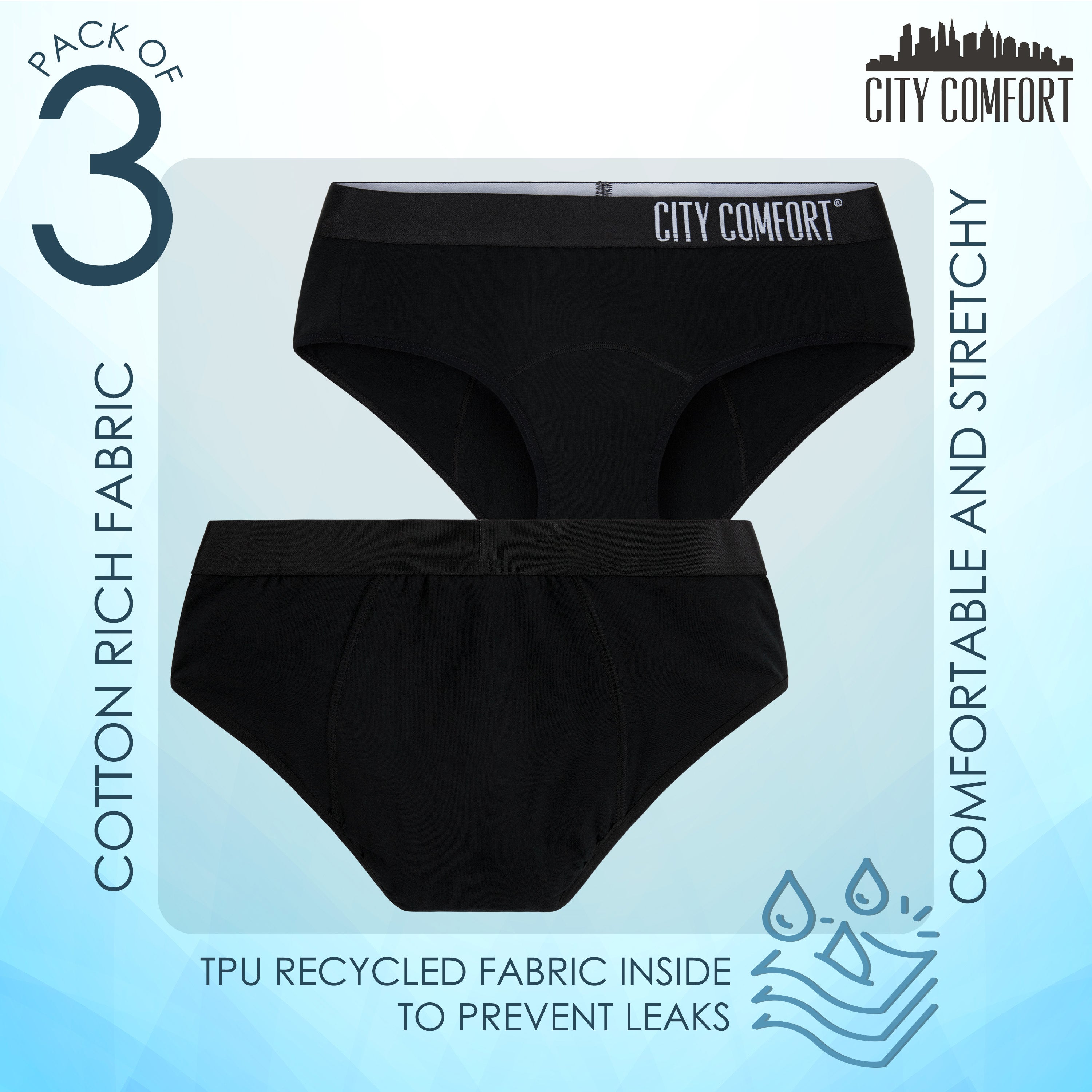 citycomfort-culotte-menstruelle-fille-lot-3-coton-anti-fuite image 4
