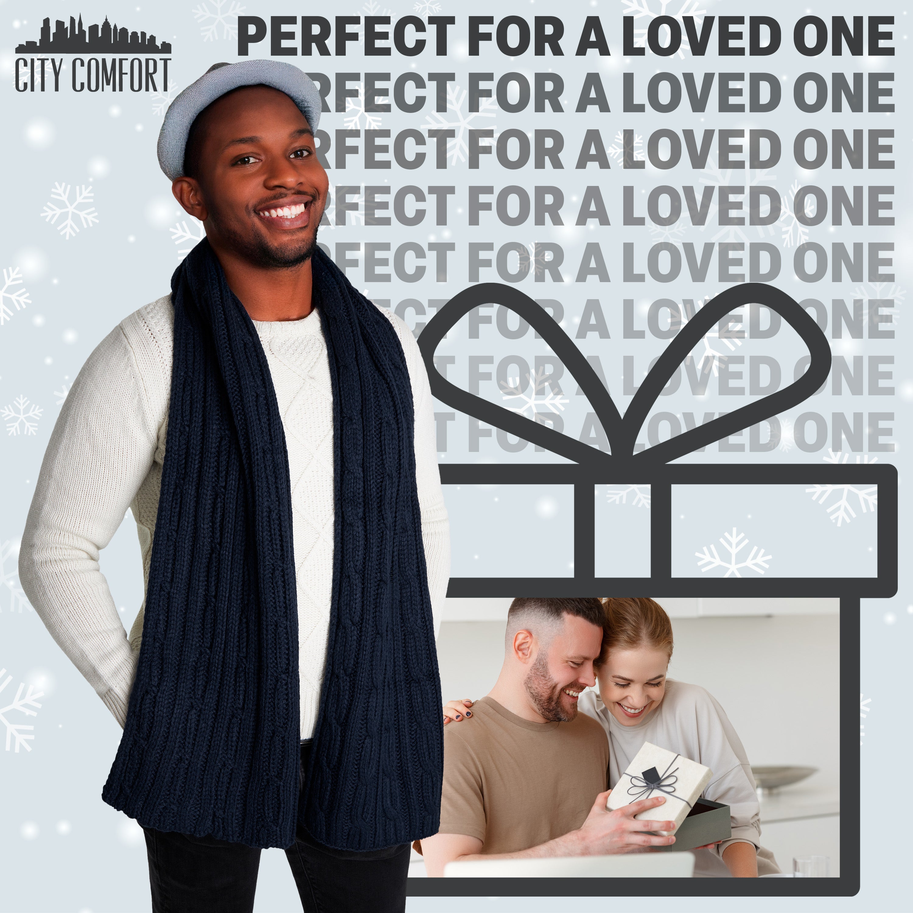 citycomfort-charpe-homme-tricot-e-grise-chaude image 3