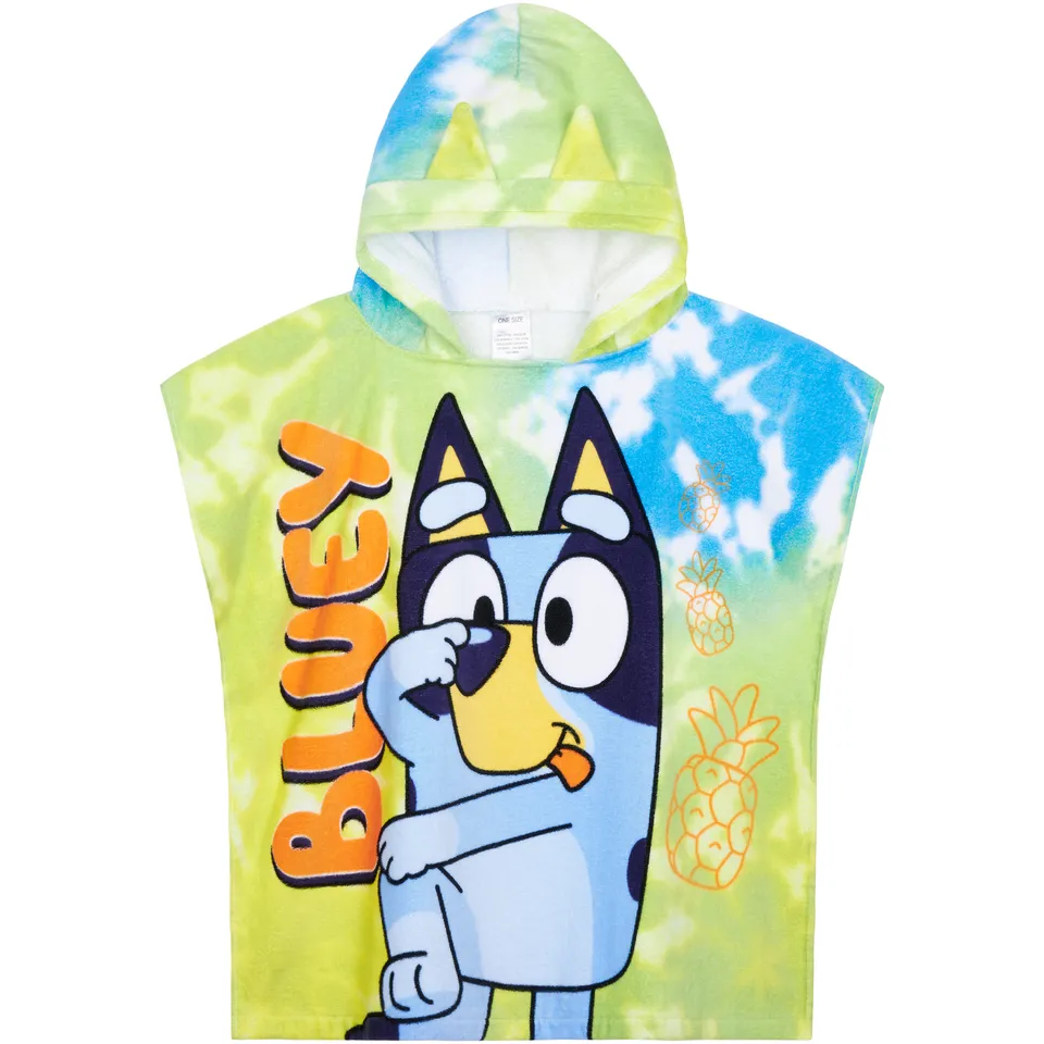 bluey-poncho-de-bain-enfant-capuche-coton-3-8-ans-multicolore image 1