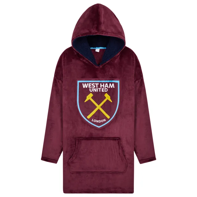 west-ham-plaid-hoodie-poncho-polaire-oversize-homme image 1