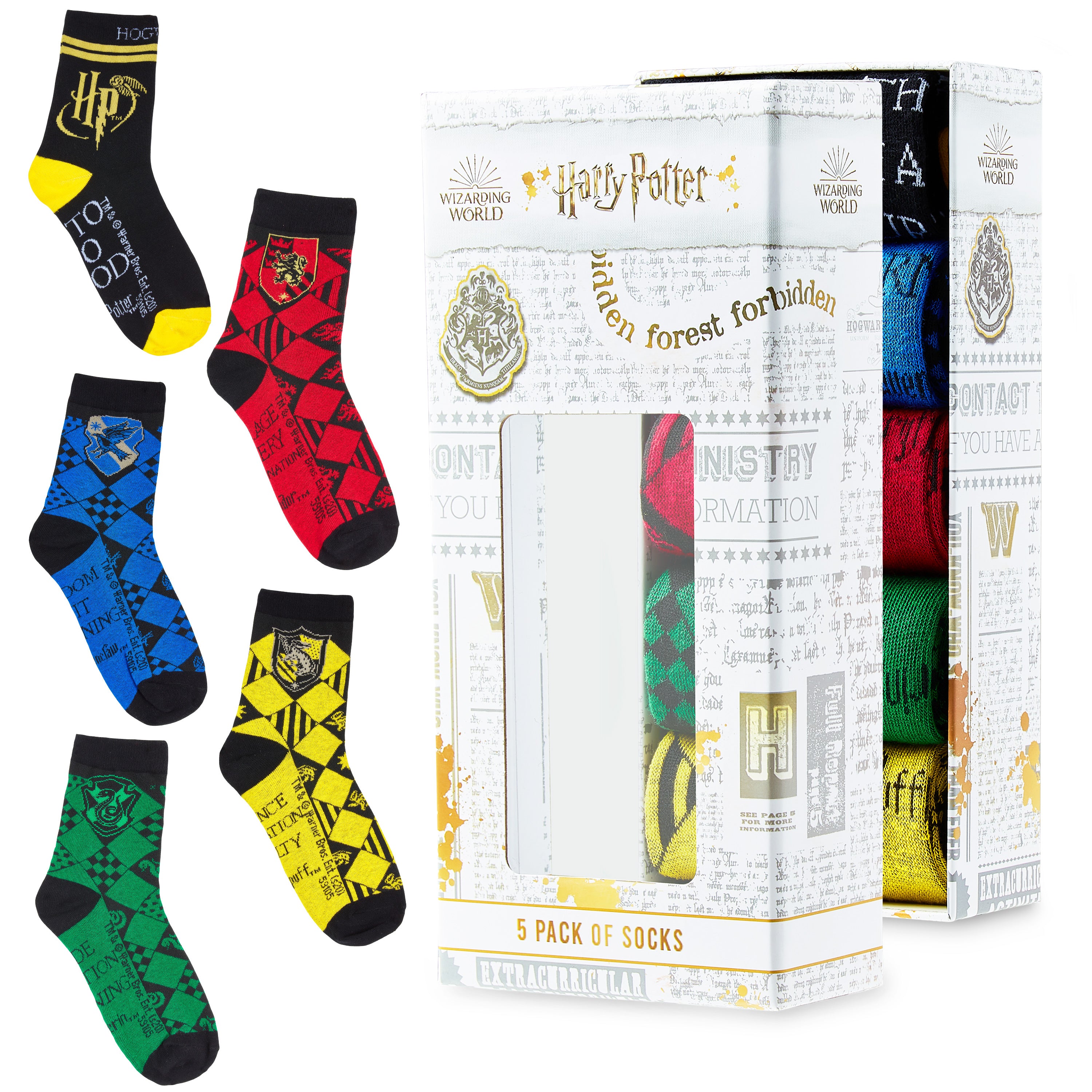 harry-potter-chaussettes-lot-5-paires-coton-36-40-poudlard image 3