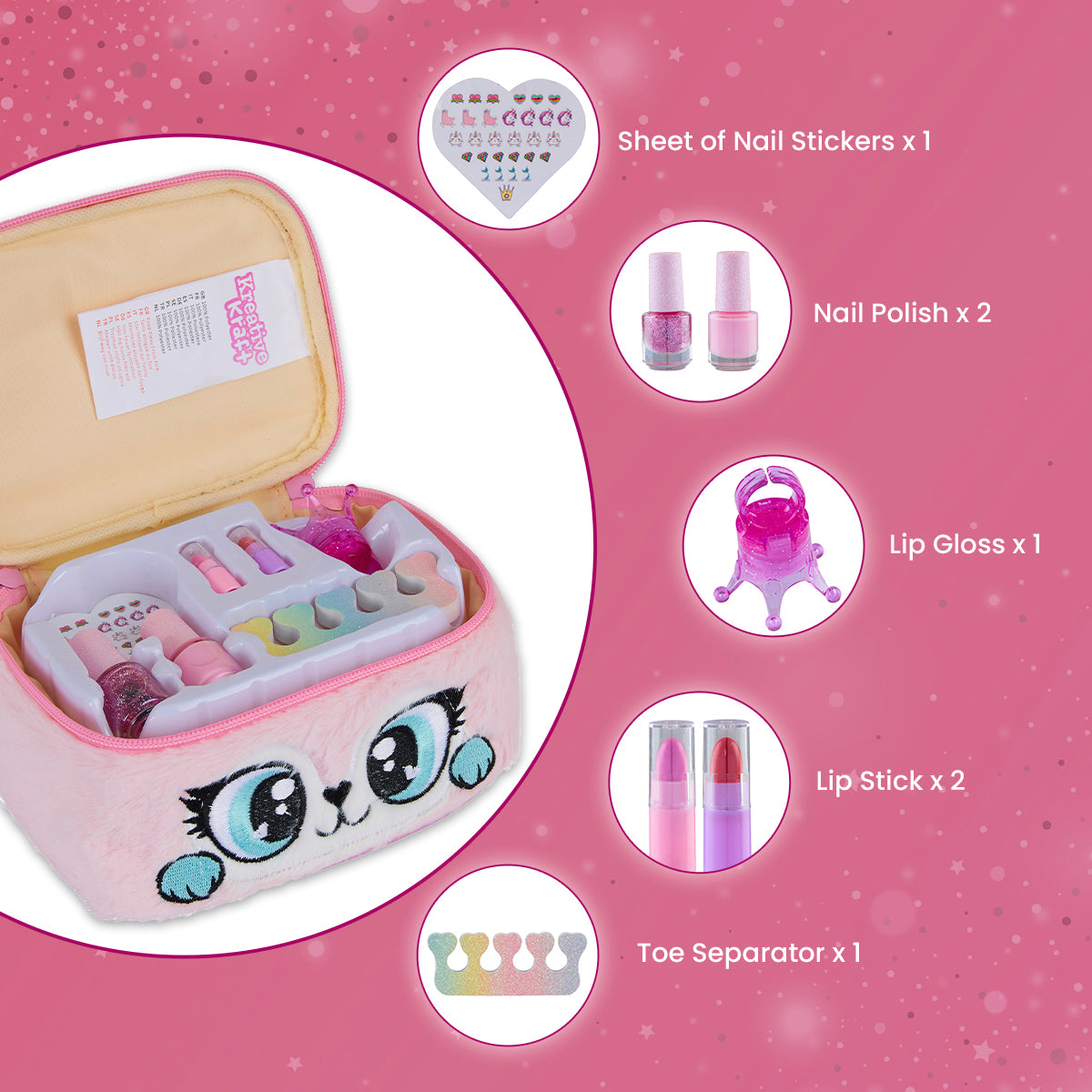 get-trend-kit-maquillage-enfant-trousse-peluche-rose-5-ans image 4