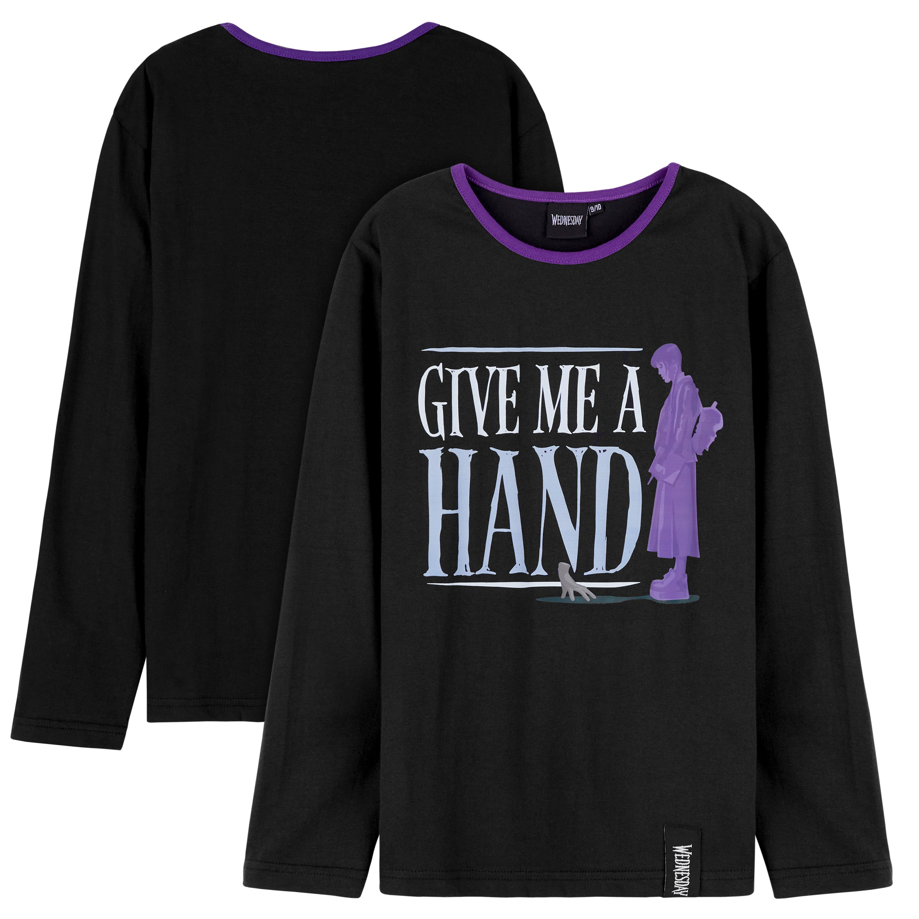 wednesday-pyjama-fille-manches-longues-coton-noir-9-10-ans image 3