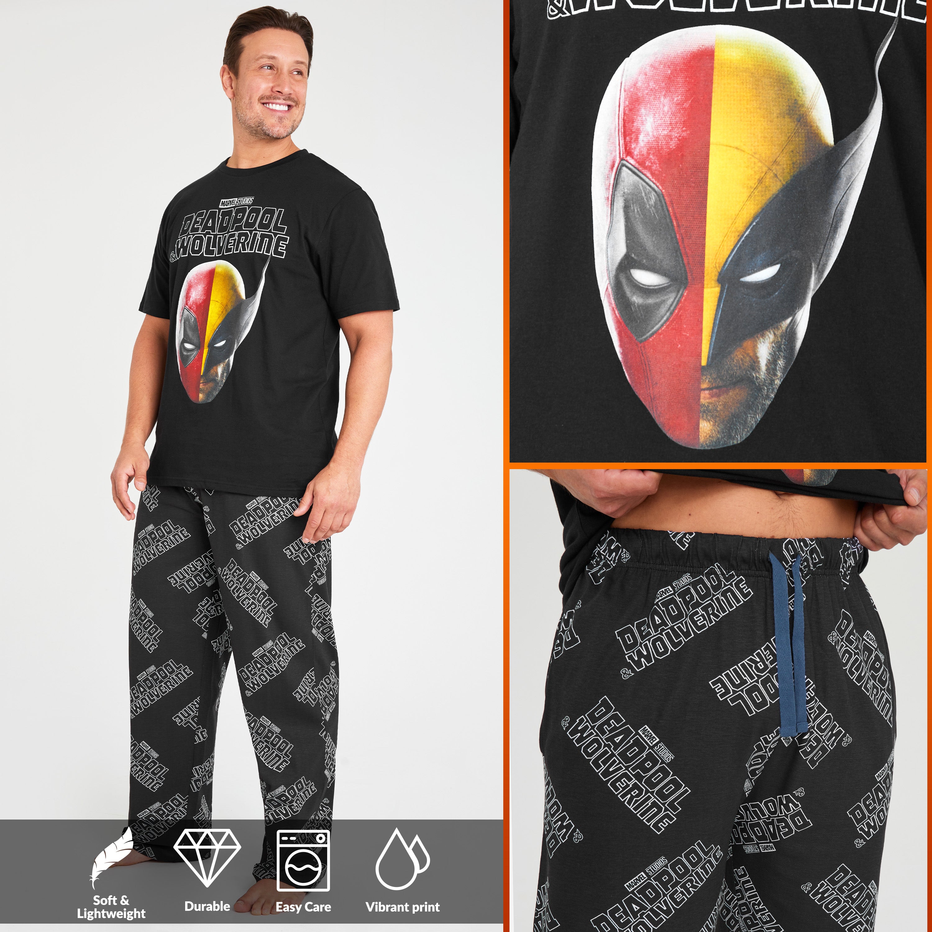 marvel-deadpool-wolverine-pyjama-homme-2-pi-ces-taille-m image 3