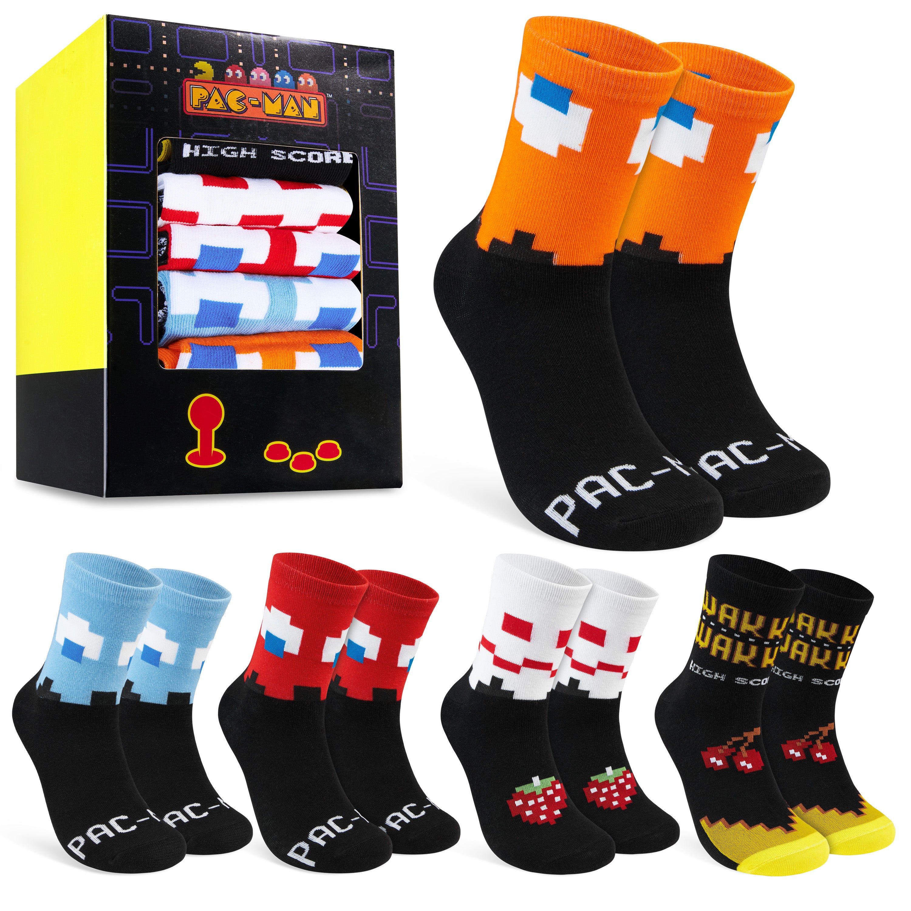 pac-man-chaussettes-homme-mi-mollet-lot-5-r-tro image 1