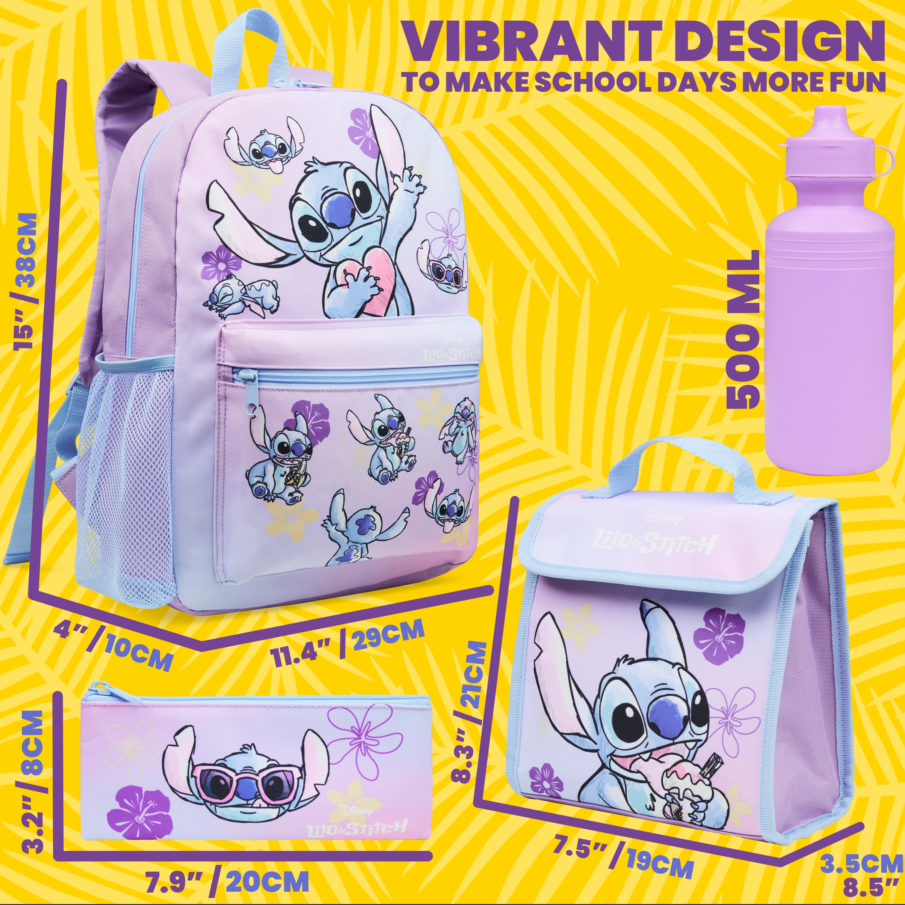 disney-stitch-sac-dos-4-pi-ces-gourde-500ml image 2