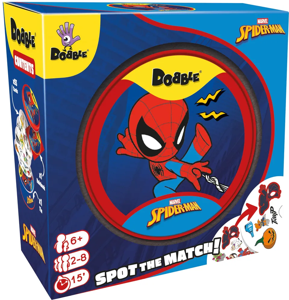 marvel-dobble-spiderman-jeu-cartes-55-cartes-6-ans image 1